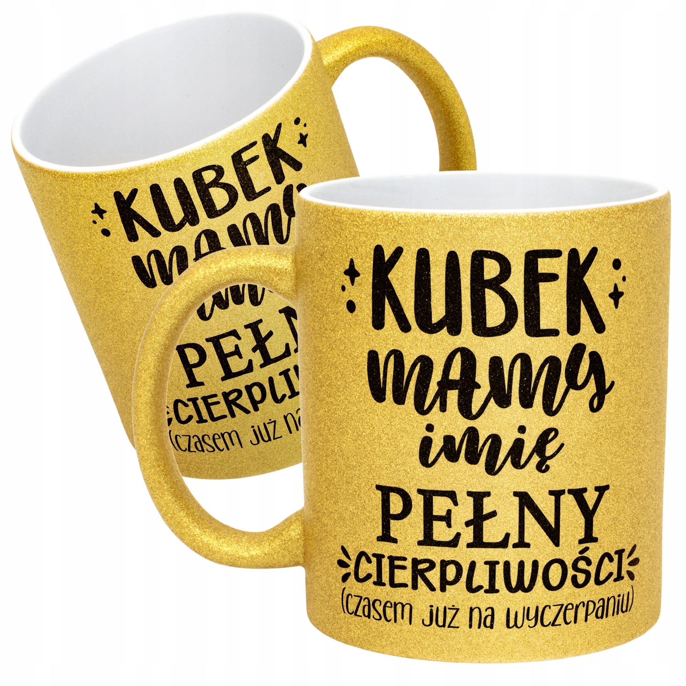 Złoty kubek brokatowy Personalizowany Dzień Matki Dla Mamy Prezent