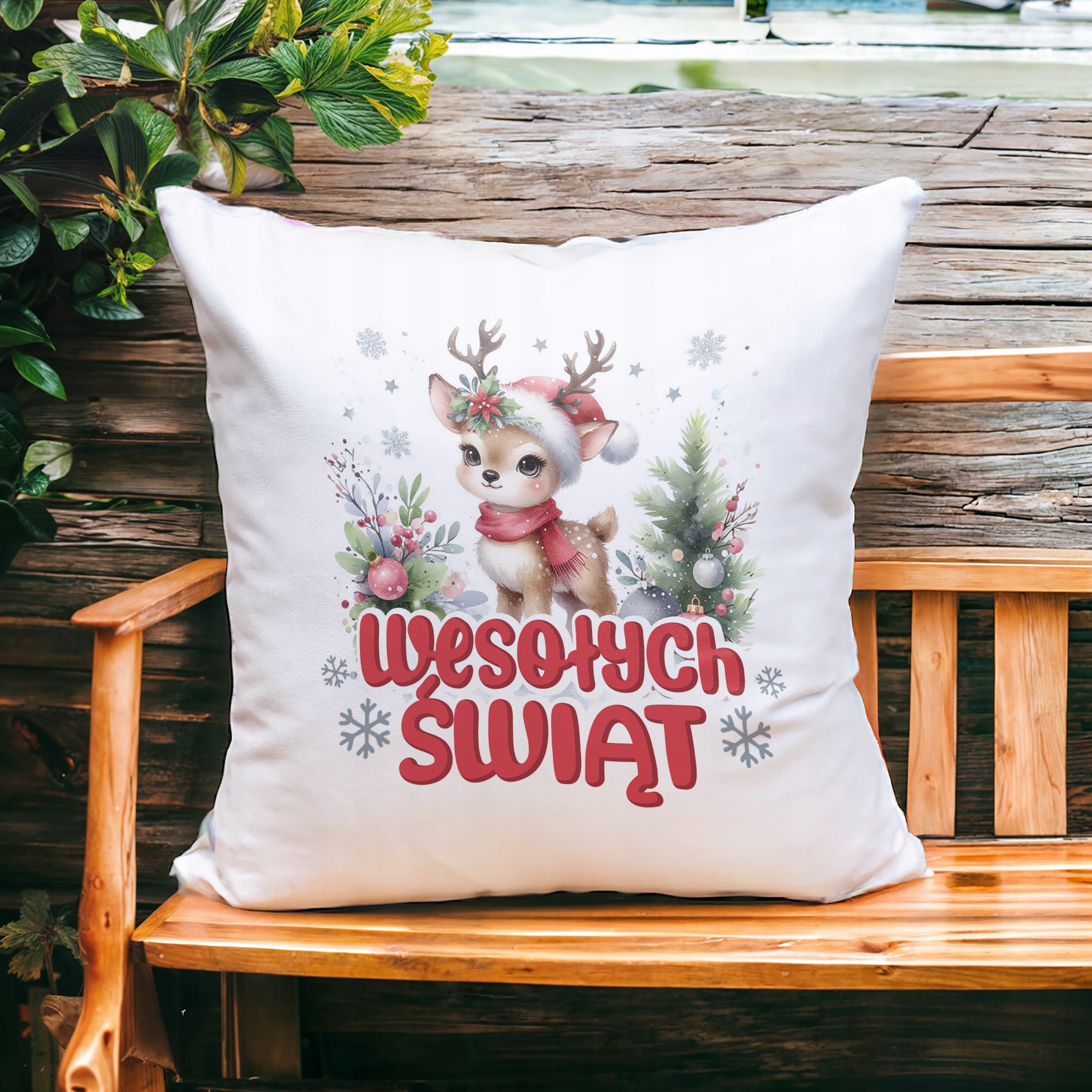 Poduszka 38x38cm Świąteczna Wesołych Świąt Boże Narodzenie Prezent