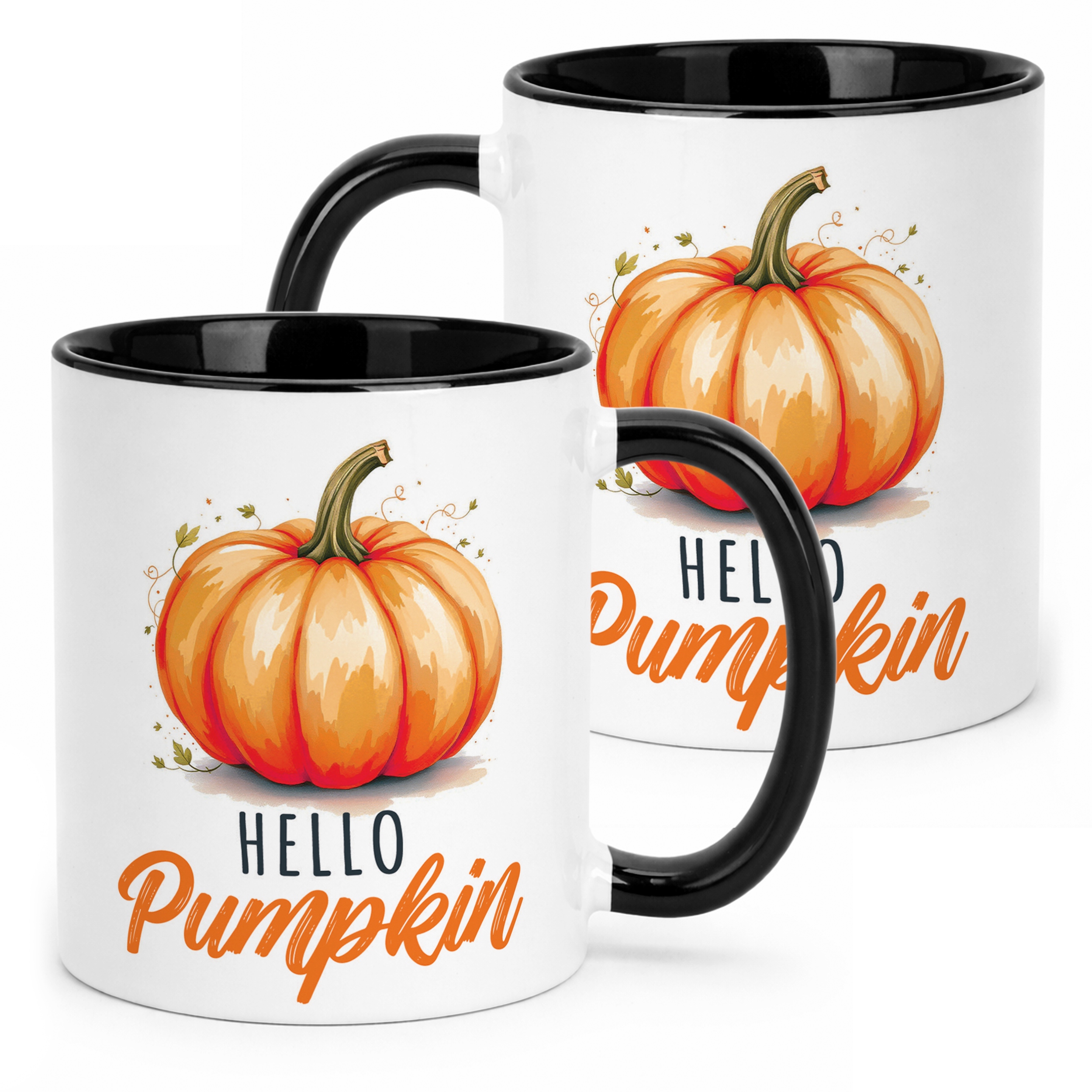 Kubek Czarny Jesienny Jesień Hello Pumpkin Dynia Prezent