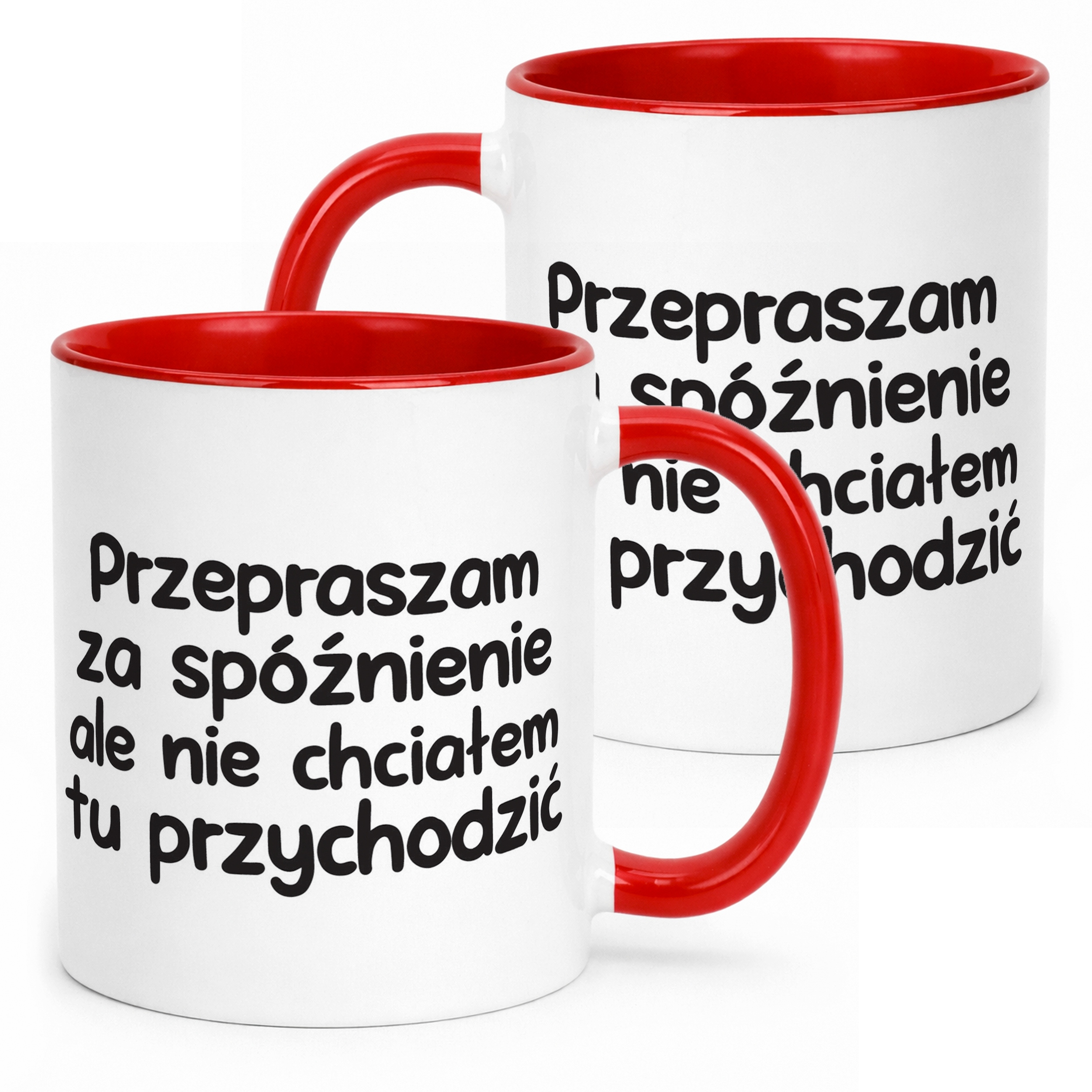 Kubek Czerwony Przepraszam Za Spóźnienie Śmieszny Zabawny Prezent