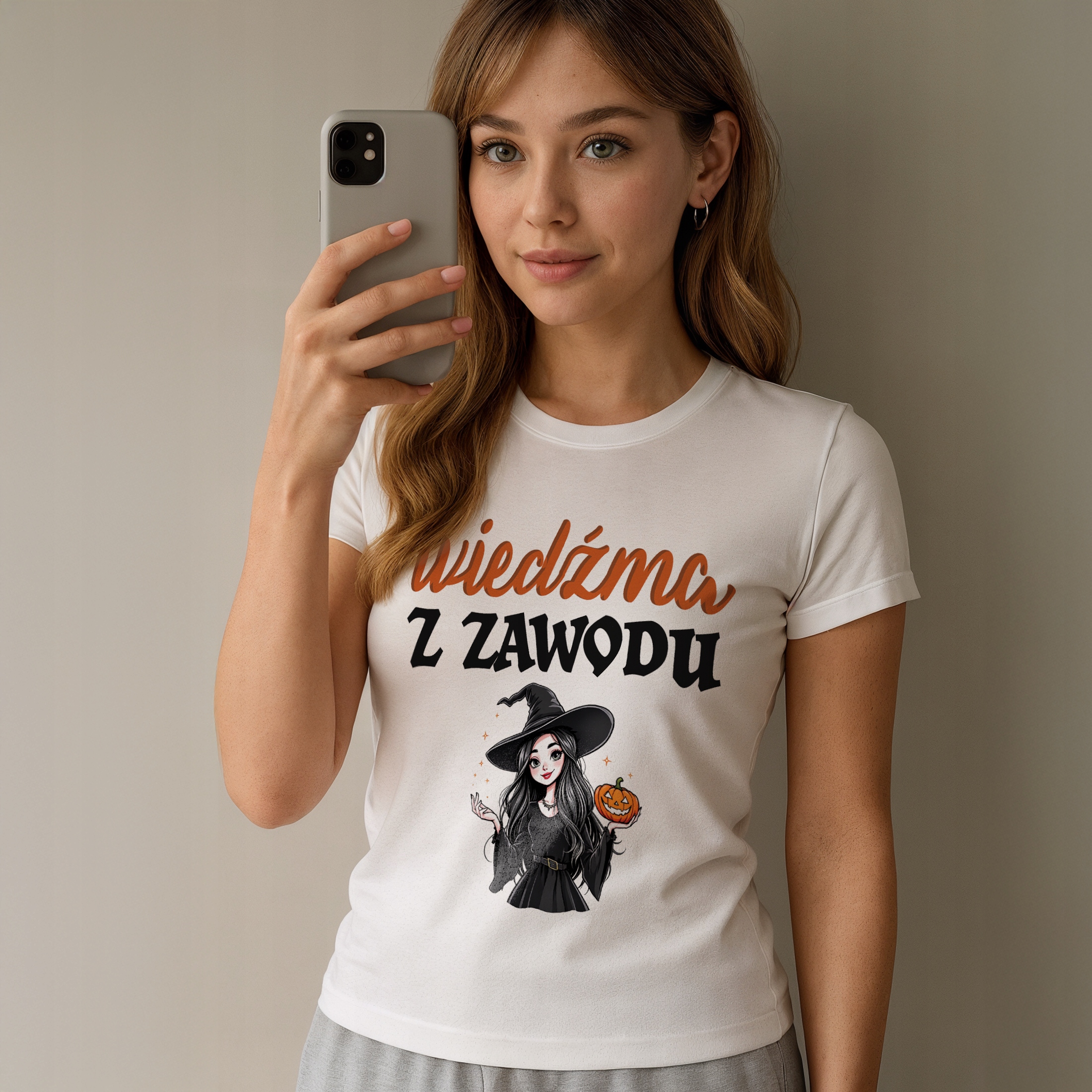Koszulka biała damska Wiedźma Z Zawodu Zabawny Prezent