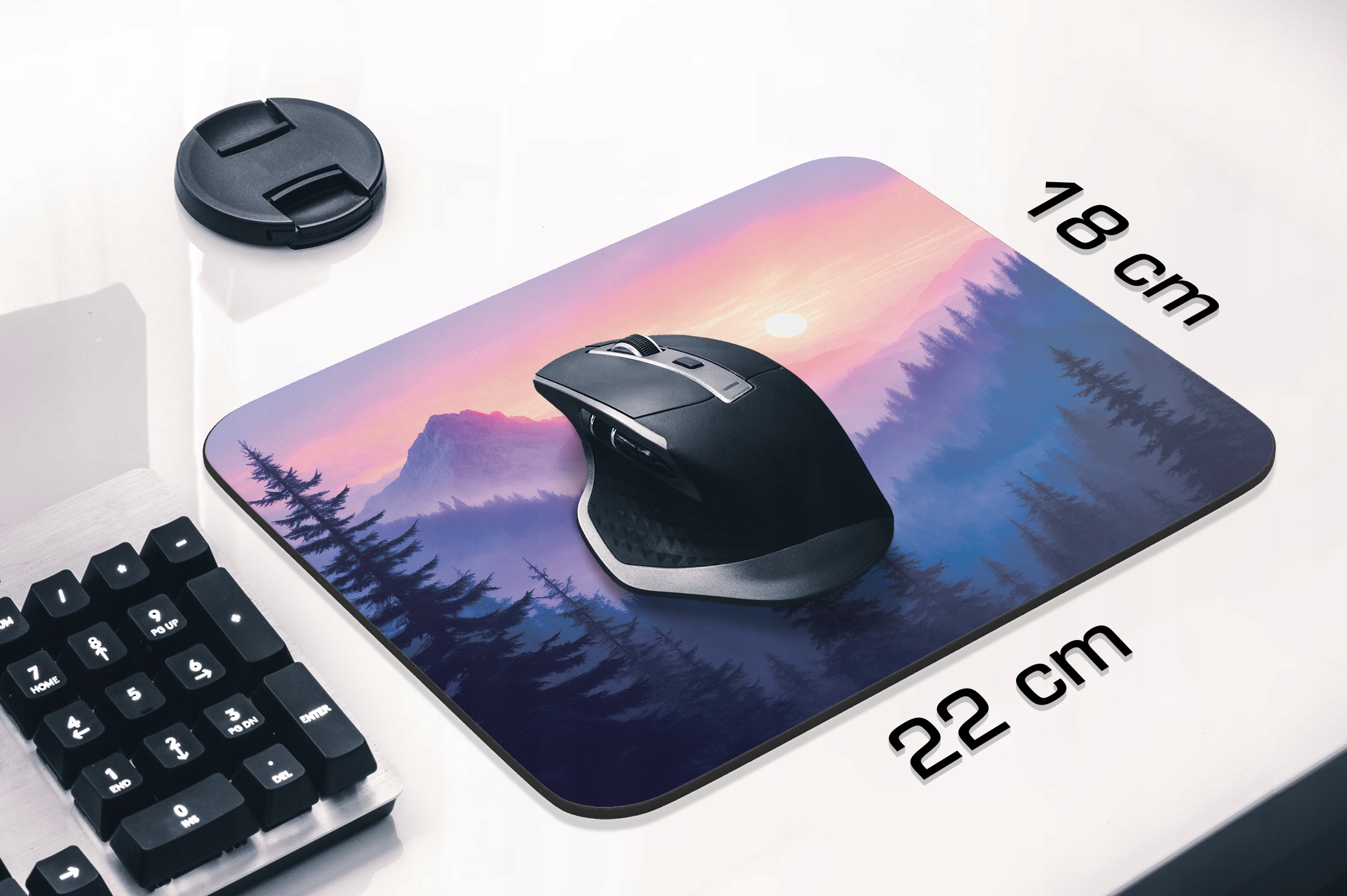 Podkładka pod mysz 22×18 cm Las Rzeka Mgła Góry