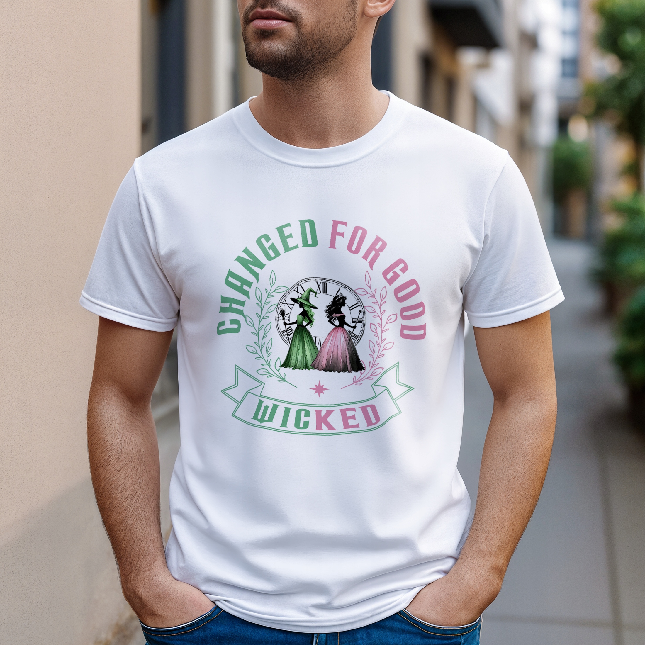 Koszulka biała męska Wicked For Good Oz Elphaba Glinda r. 3XL
