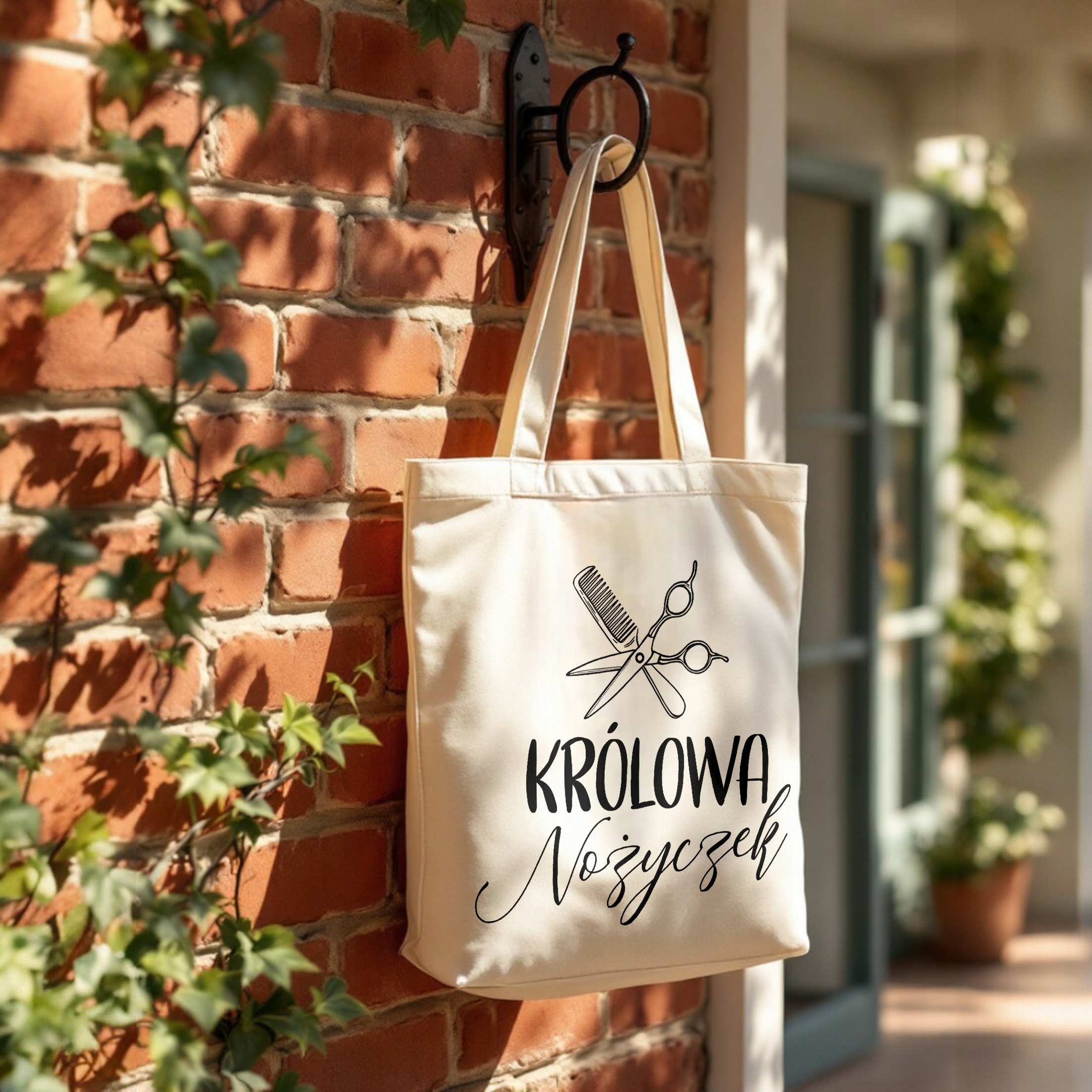 Torba bawełniana premium Królowa Nożyczek Fryzjerka Prezent