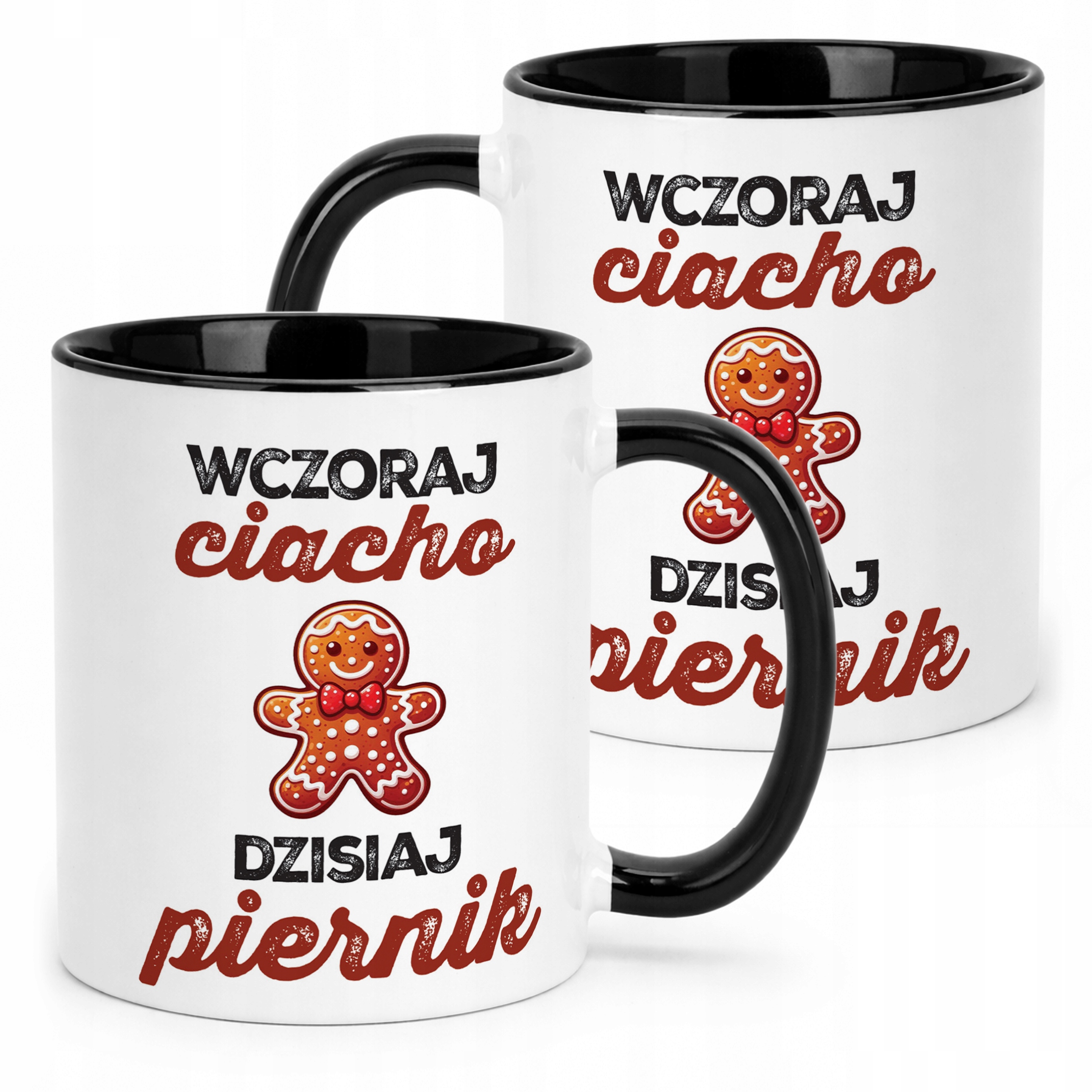Kubek Czarny Wczoraj Ciacho Dzisiaj Piernik Zabawny Urodziny