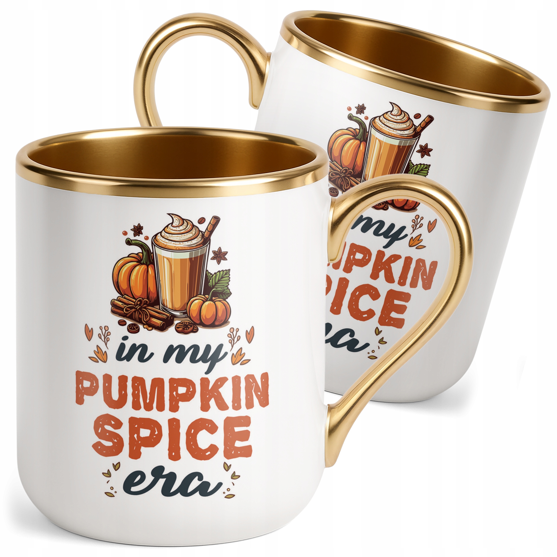 Kubek Premium Złoty Jesienny Jesień Hello Pumpkin Dynia Prezent