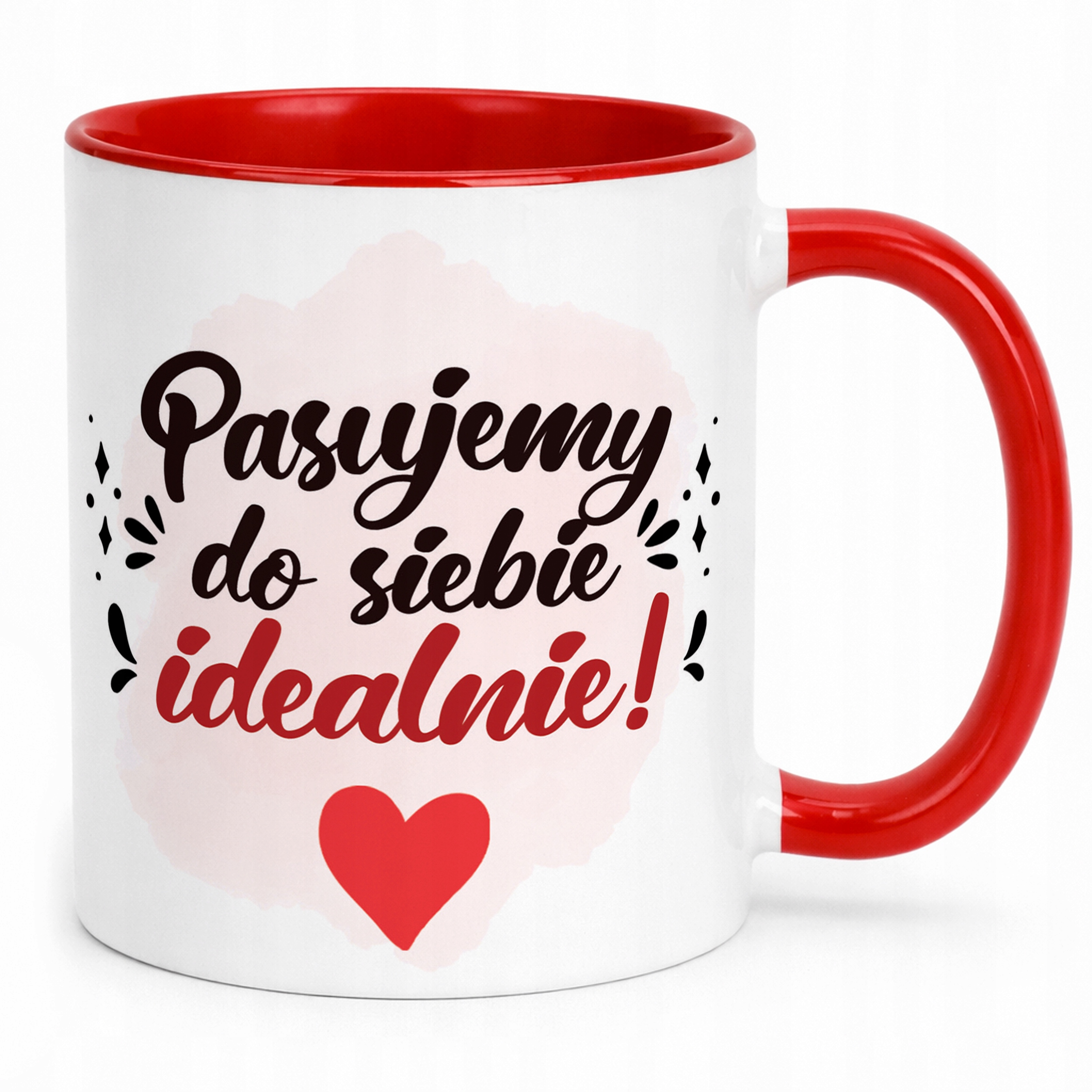 Kubek Czerwony Personalizowany Serce Walentynki Prezent Upominek