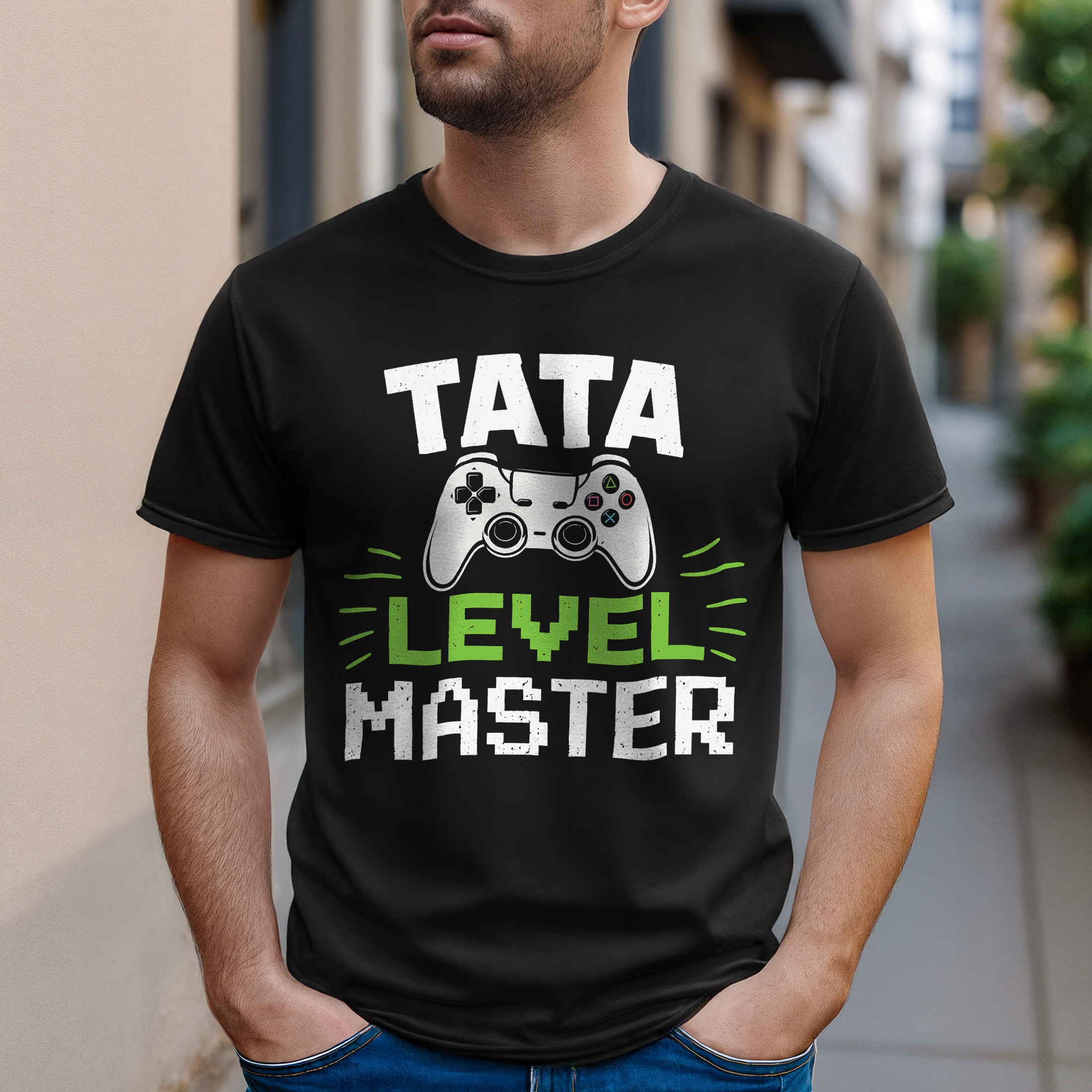 Koszulka czarna męska prezent dla taty na Dzień Ojca upominek r. 3XL