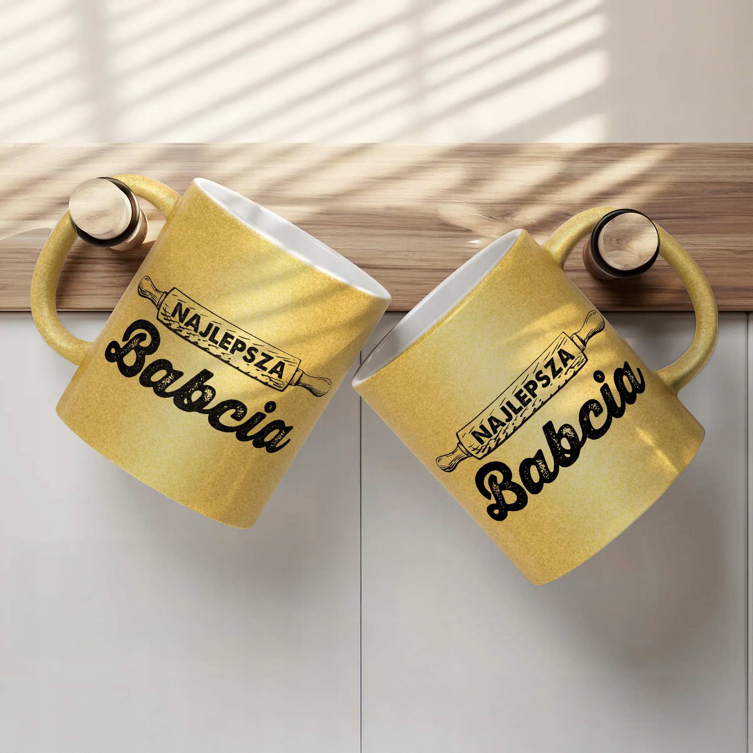 Złoty kubek brokatowy Dzień Babci Dla Babci Prezent Upominek