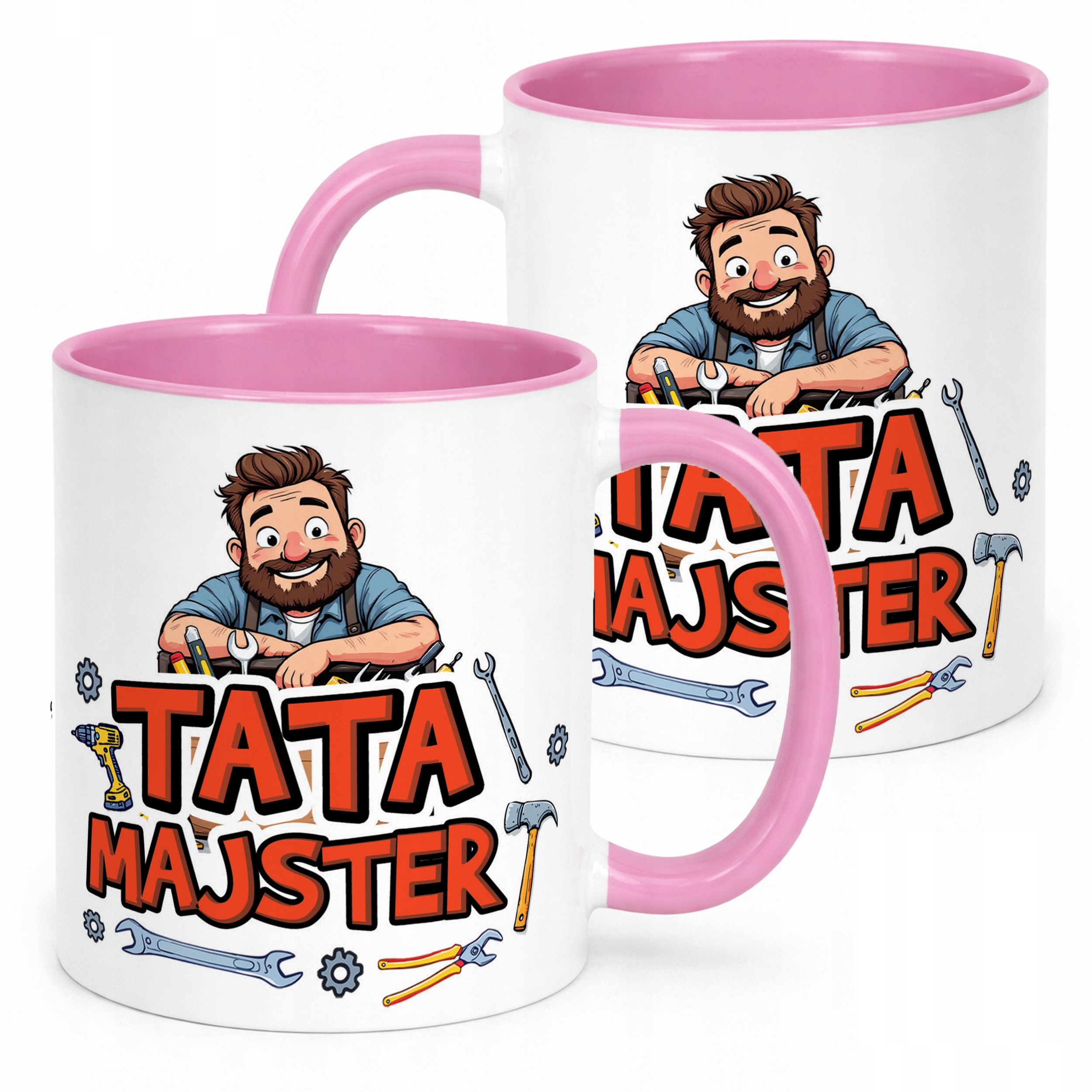 Kubek Różowy Dzień Ojca Dla Taty Tata Majster Prezent