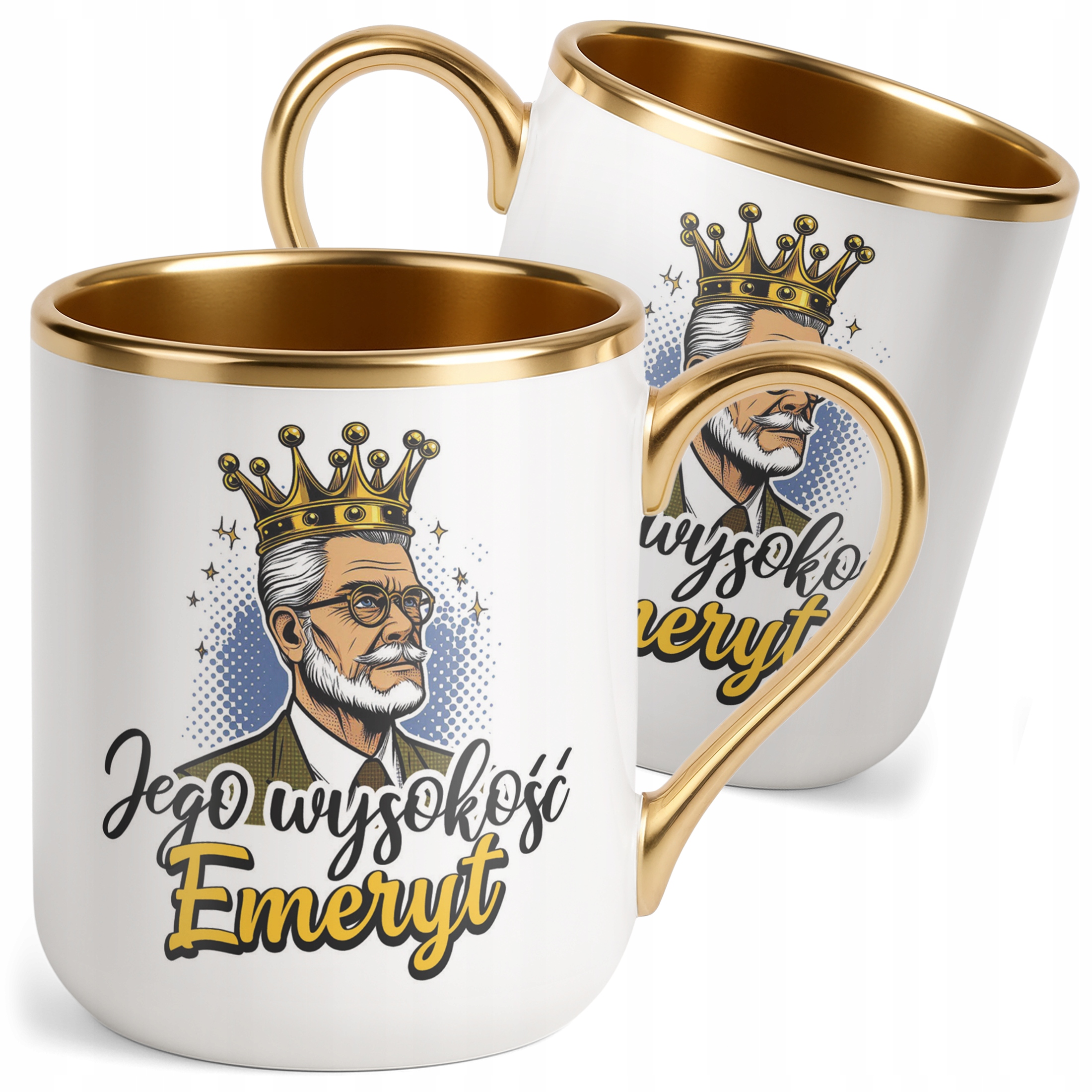 Kubek Premium Złoty Z okazji Emerytury Dla Emeryta Prezent