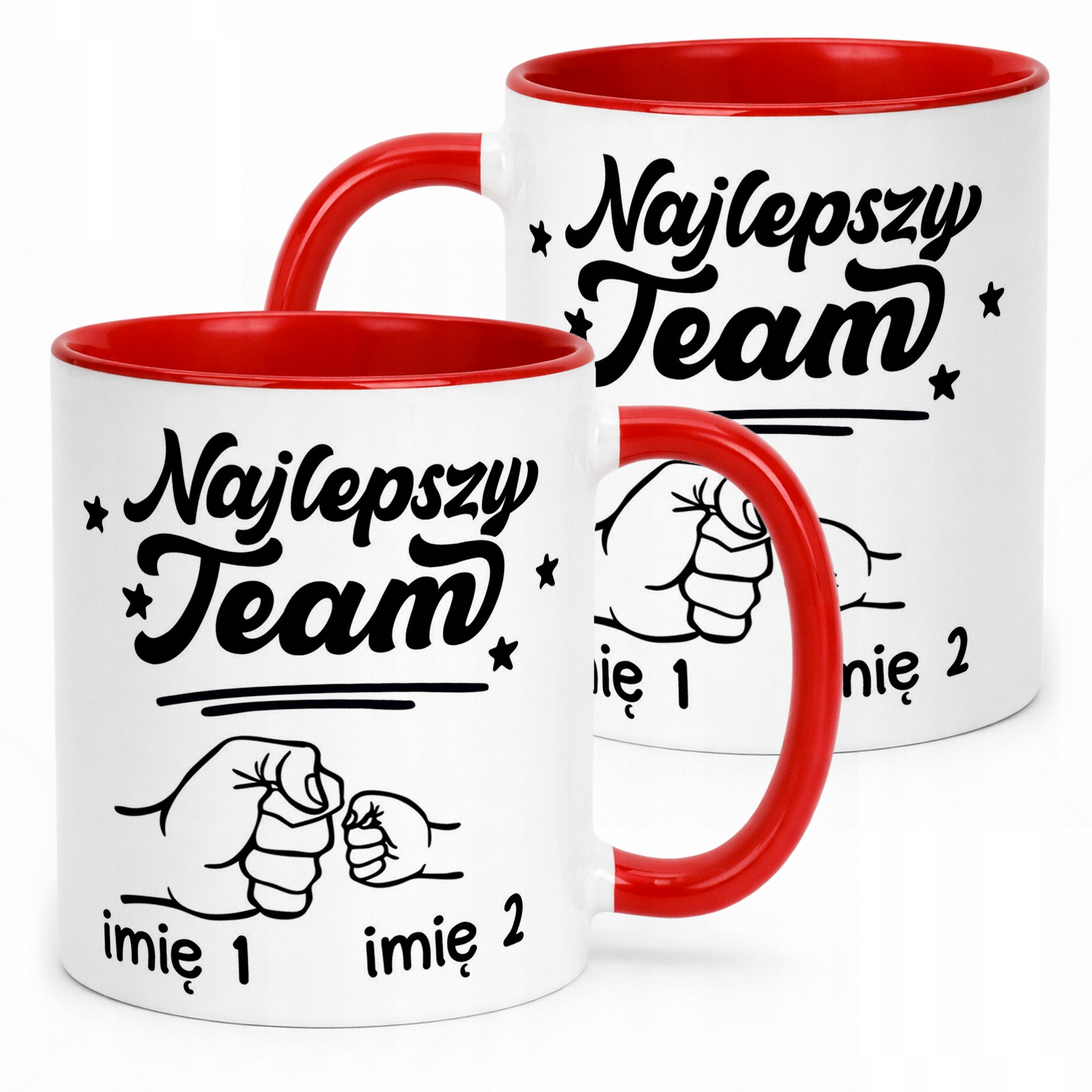 Kubek Czerwony Personalizowany Dzień Ojca Najlepszy Team Prezent