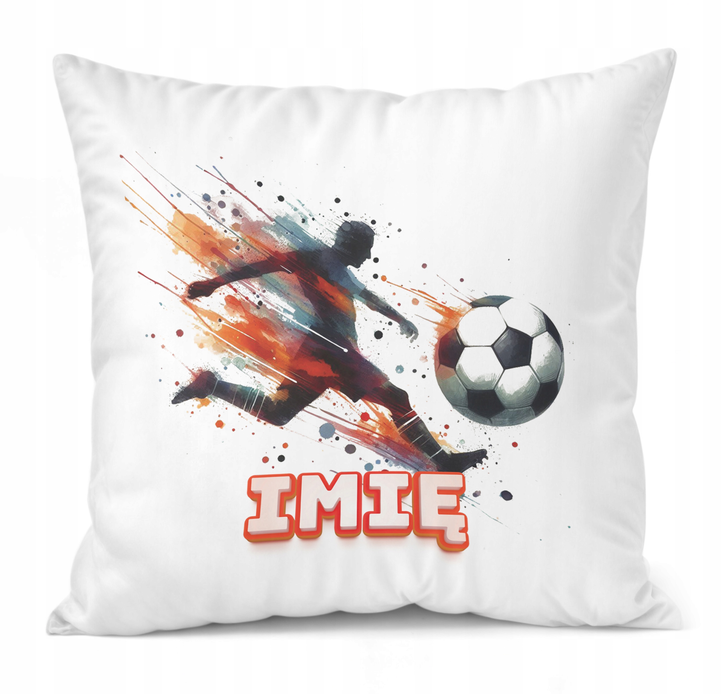 Zestaw Personalizowany Kubek + Poduszka 38×38 cm Piłka Nożna Dla Piłkarza