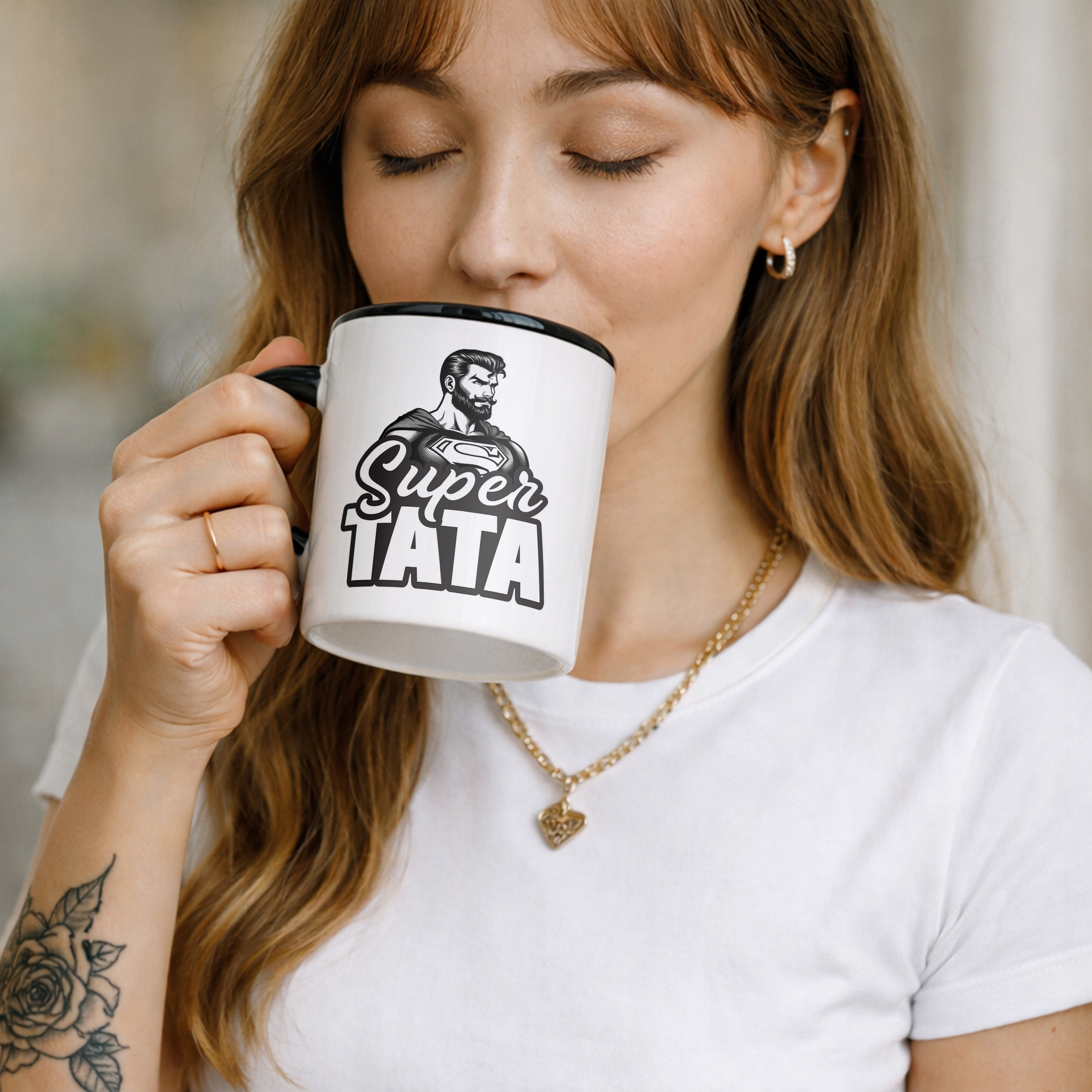 Kubek Czarny Dzień Ojca Dla Taty Super Tata Prezent
