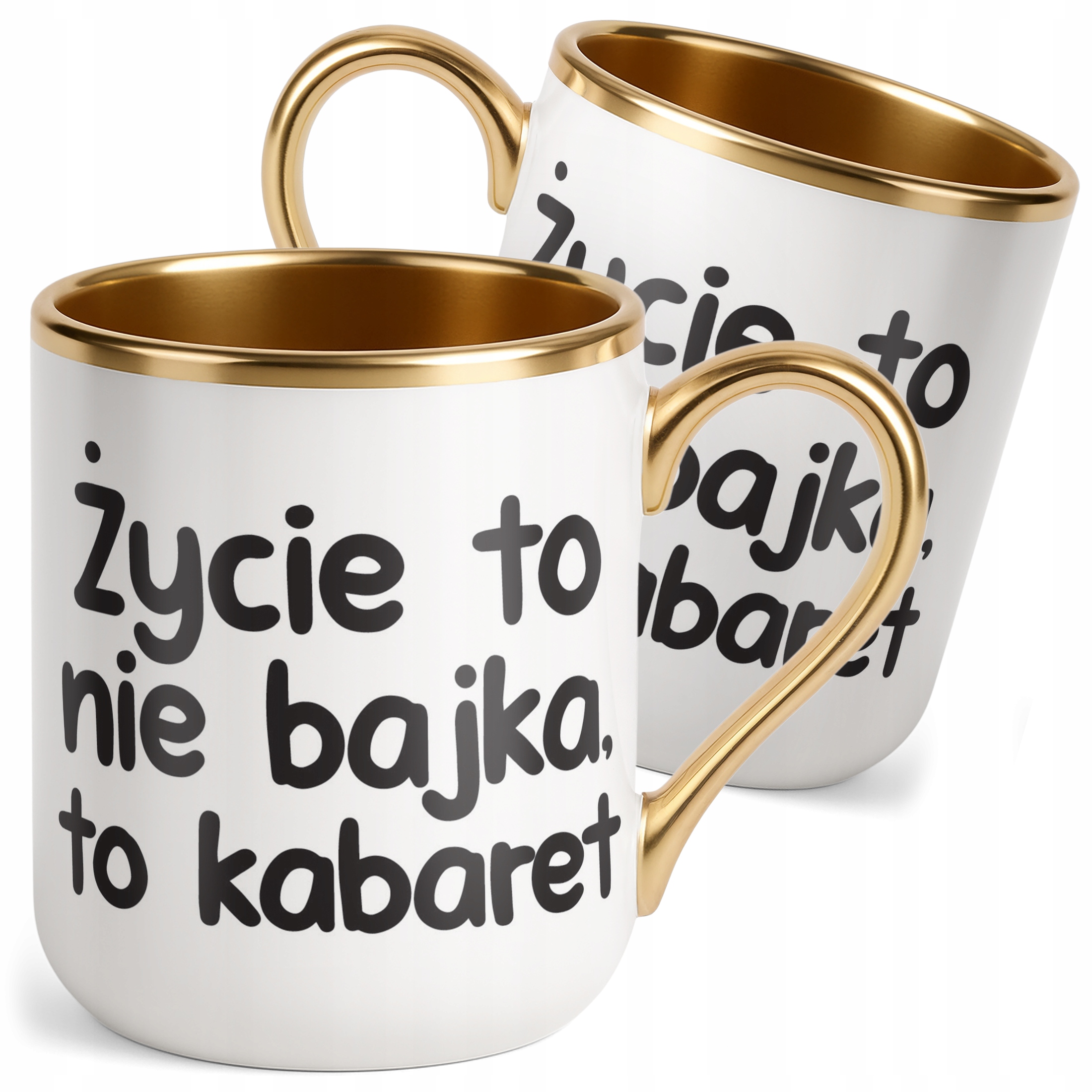 Kubek Premium Złoty Życie To Nie Bajka Śmieszny Zabawny Prezent