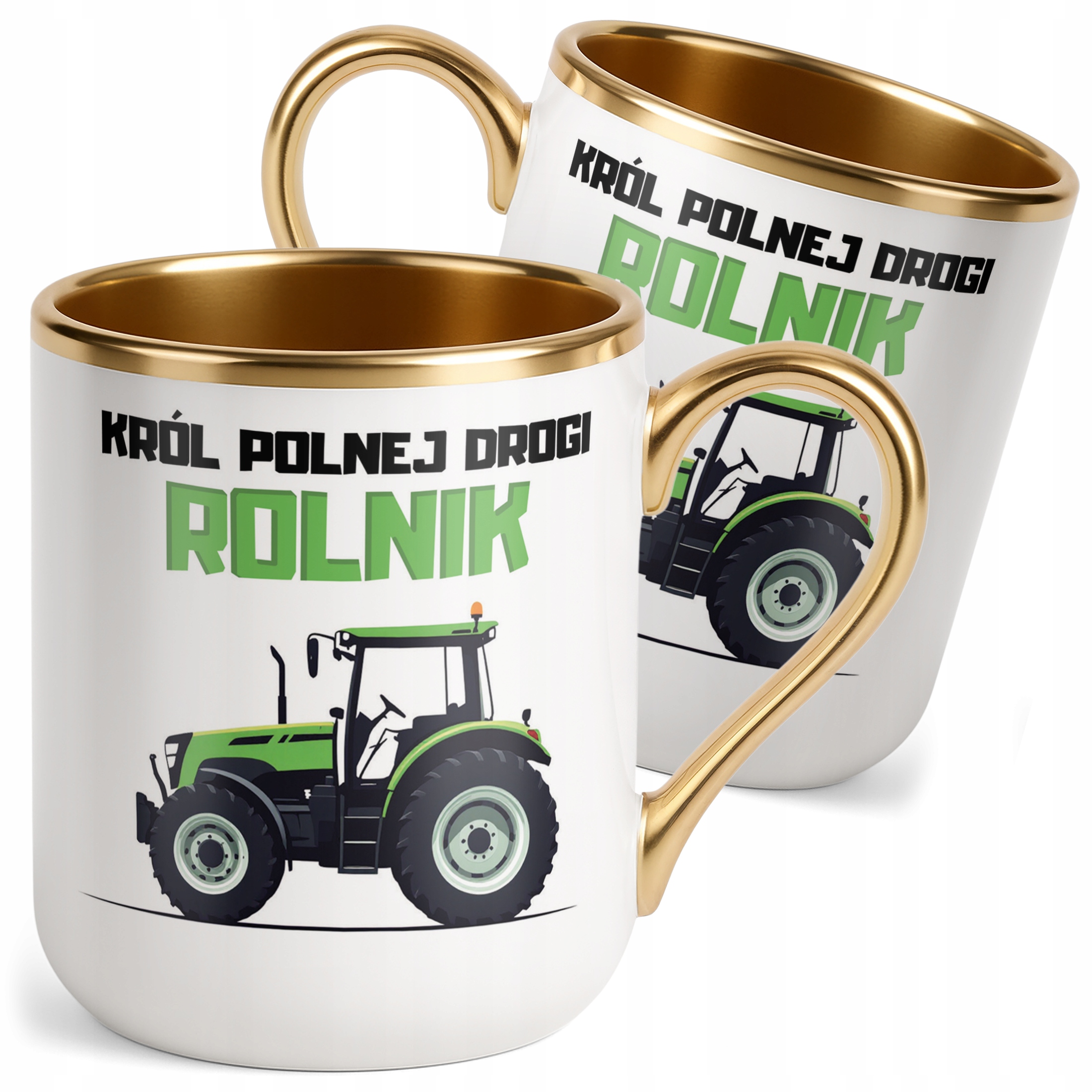 Kubek Premium Złoty Rolnik Dla Rolnika Traktor Zabawny Prezent