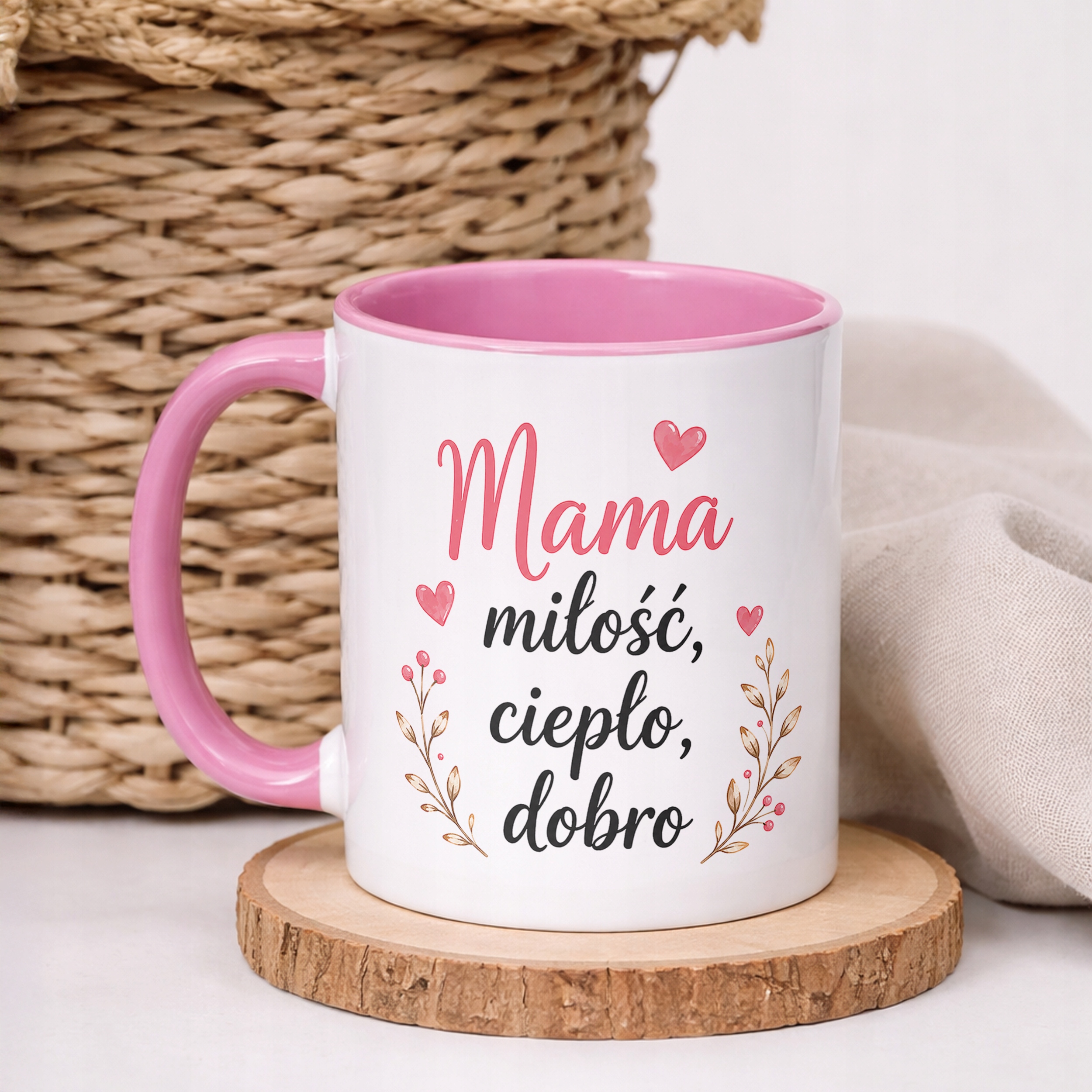 Kubek różowy prezent dla mamy na Dzień Matki oryginalny prezent dla mamy
