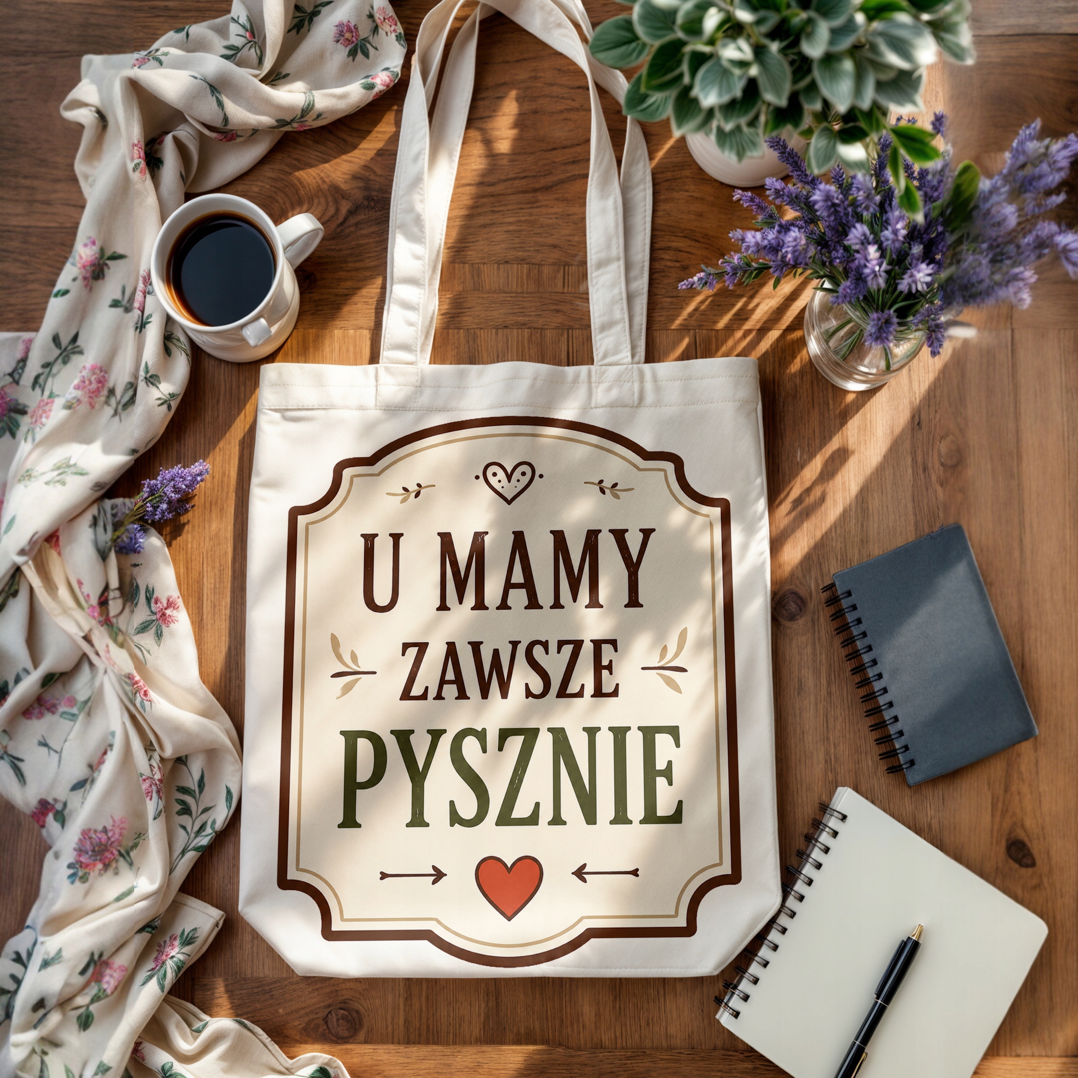 Torba bawełniana premium prezent dla mamy na Dzień Matki uroczy upominek