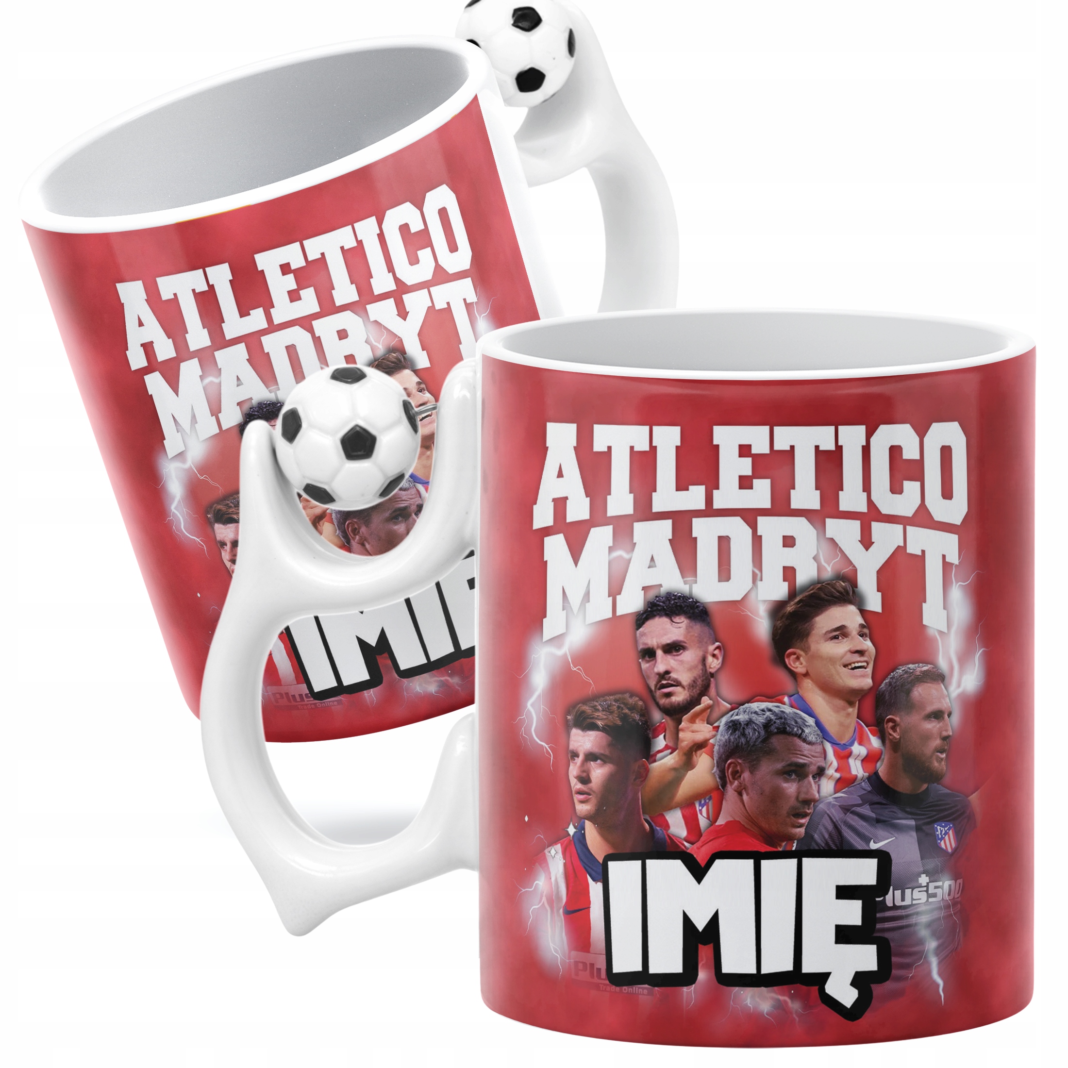 Kubek piłkarski personalizowany Atlético Madryt Griezmann Morata