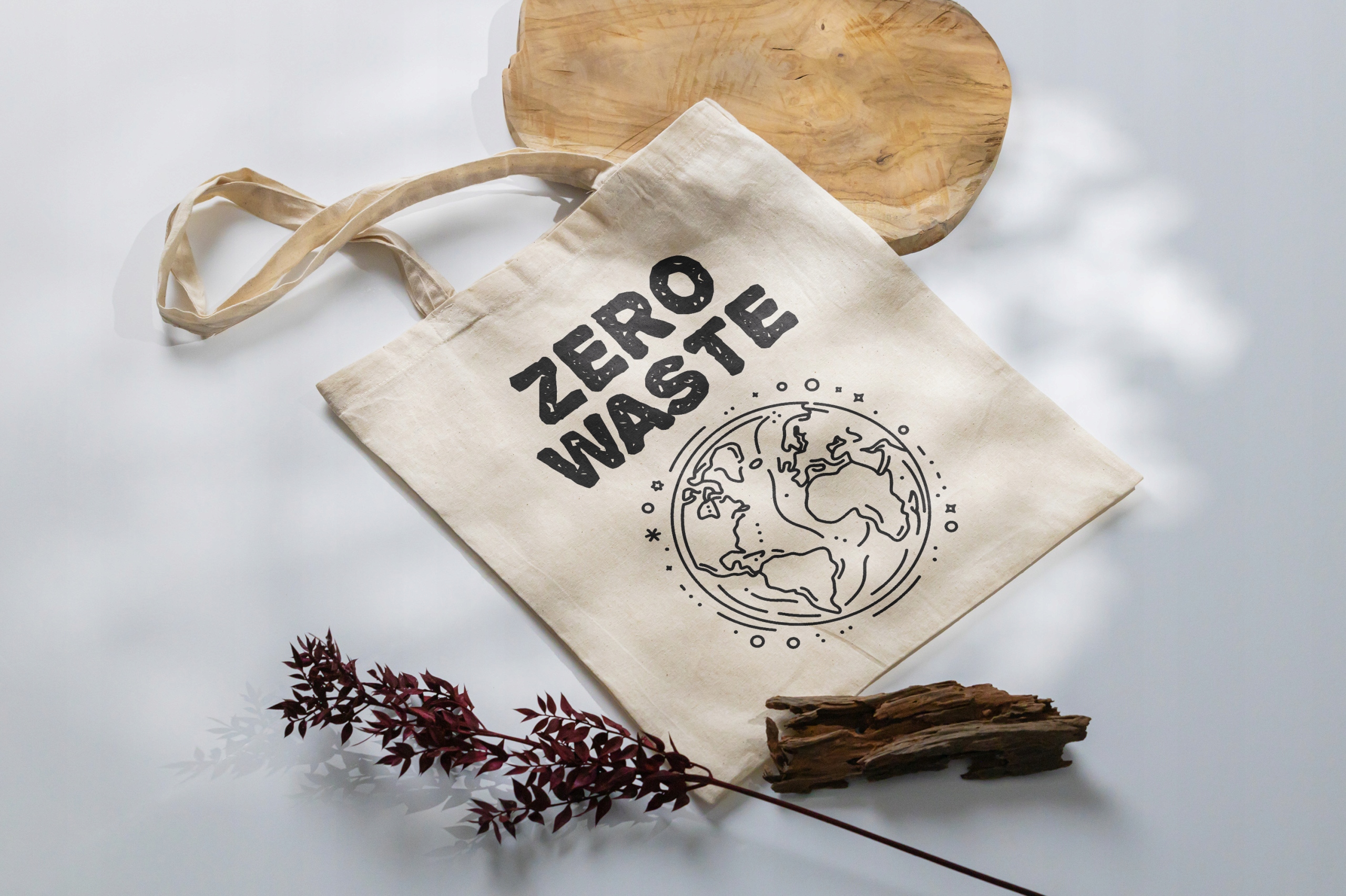 Torba bawełniana materiałowa na zakupy EKO Ekologia Ziemia ZERO WASTE
