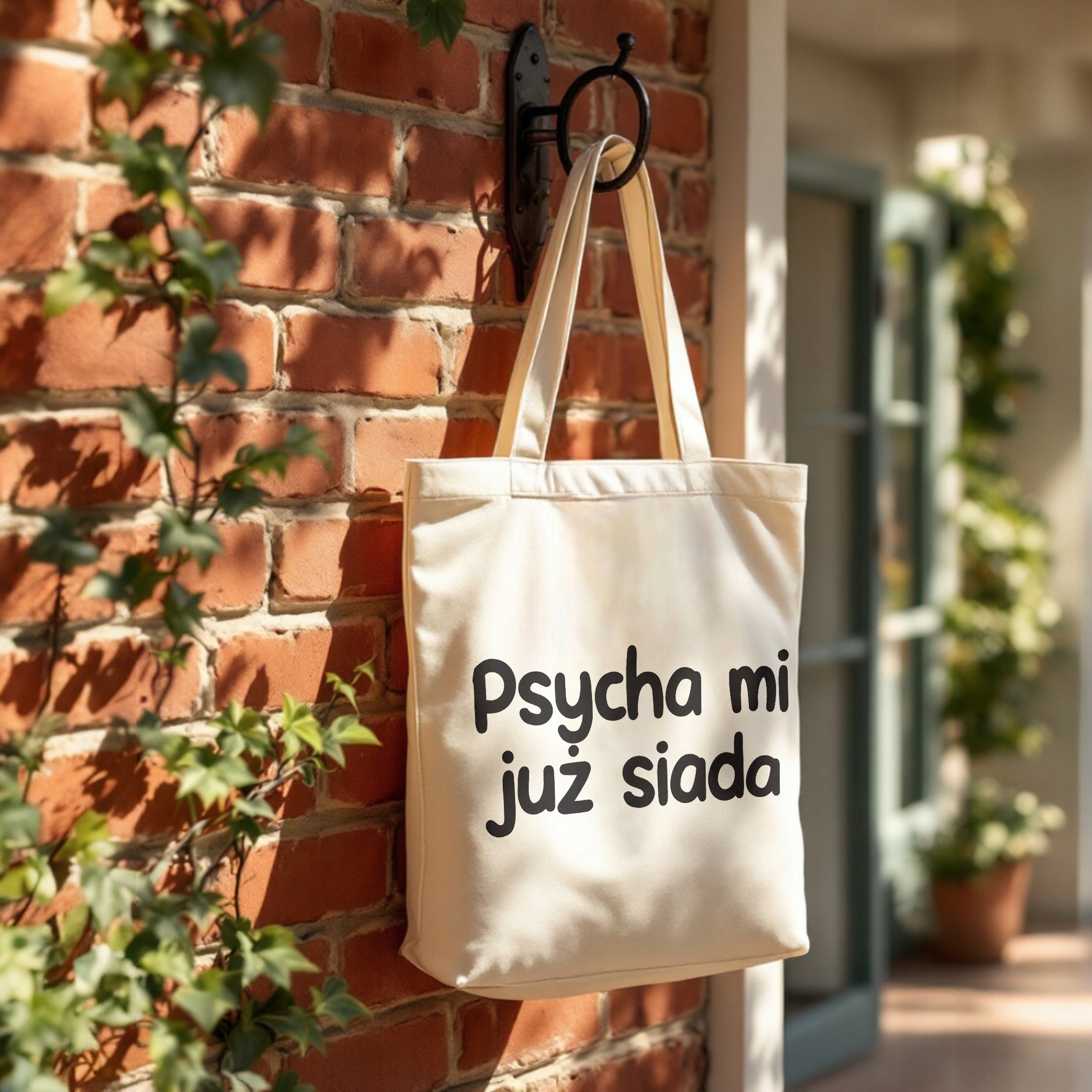 Torba bawełniana premium Psycha Mi Już Siada Zabawny Prezent