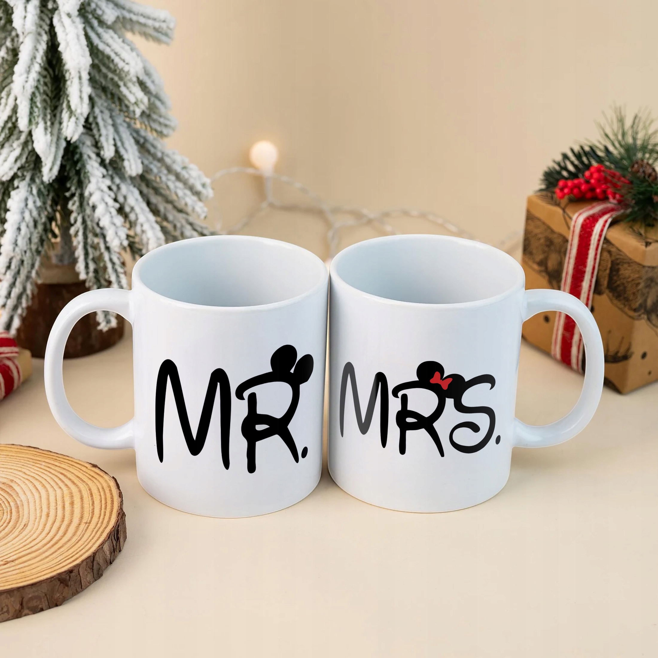 Zestaw kubków na Walentynki MR & MRS Myszki Prezent Dla Pary Zakochanych