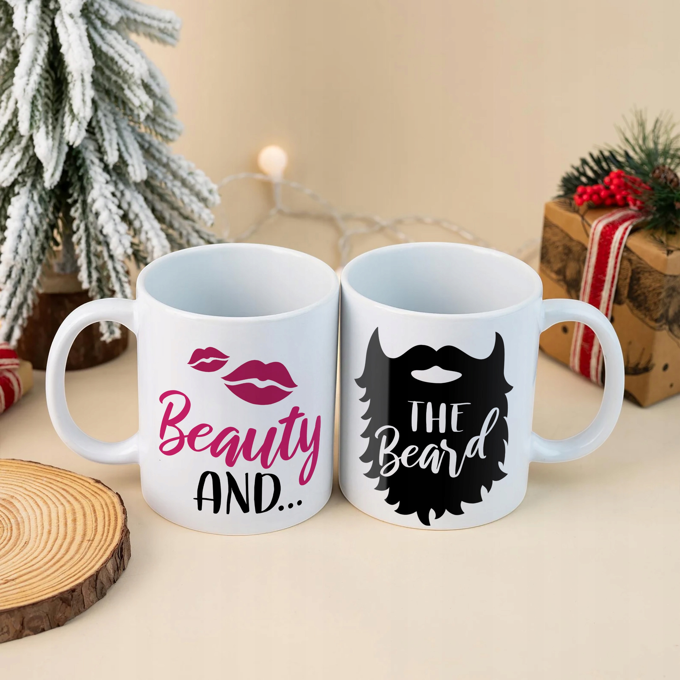 Zestaw kubków na Walentynki Beauty and The Beard Prezent Dla Pary Upominek