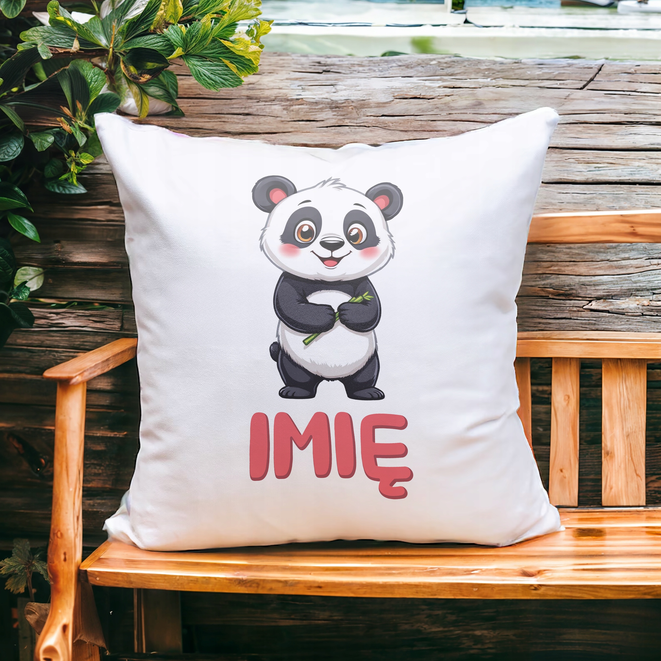 Poduszka 38x38cm Personalizowana Panda Zwierzak Słodki Dla Dzieci
