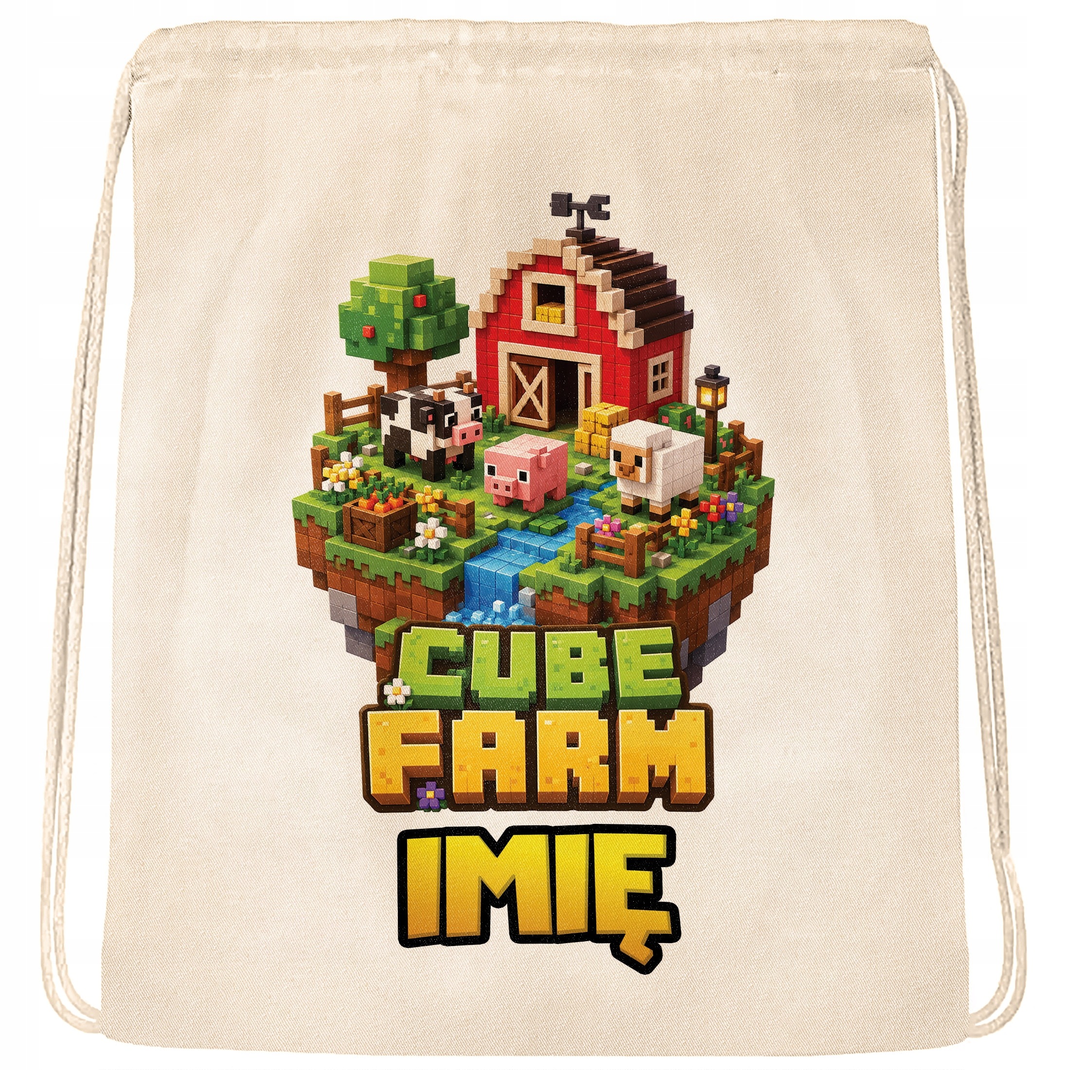 Zestaw Personalizowany Plecak Worek Kubek gra Cube Farm Prezent