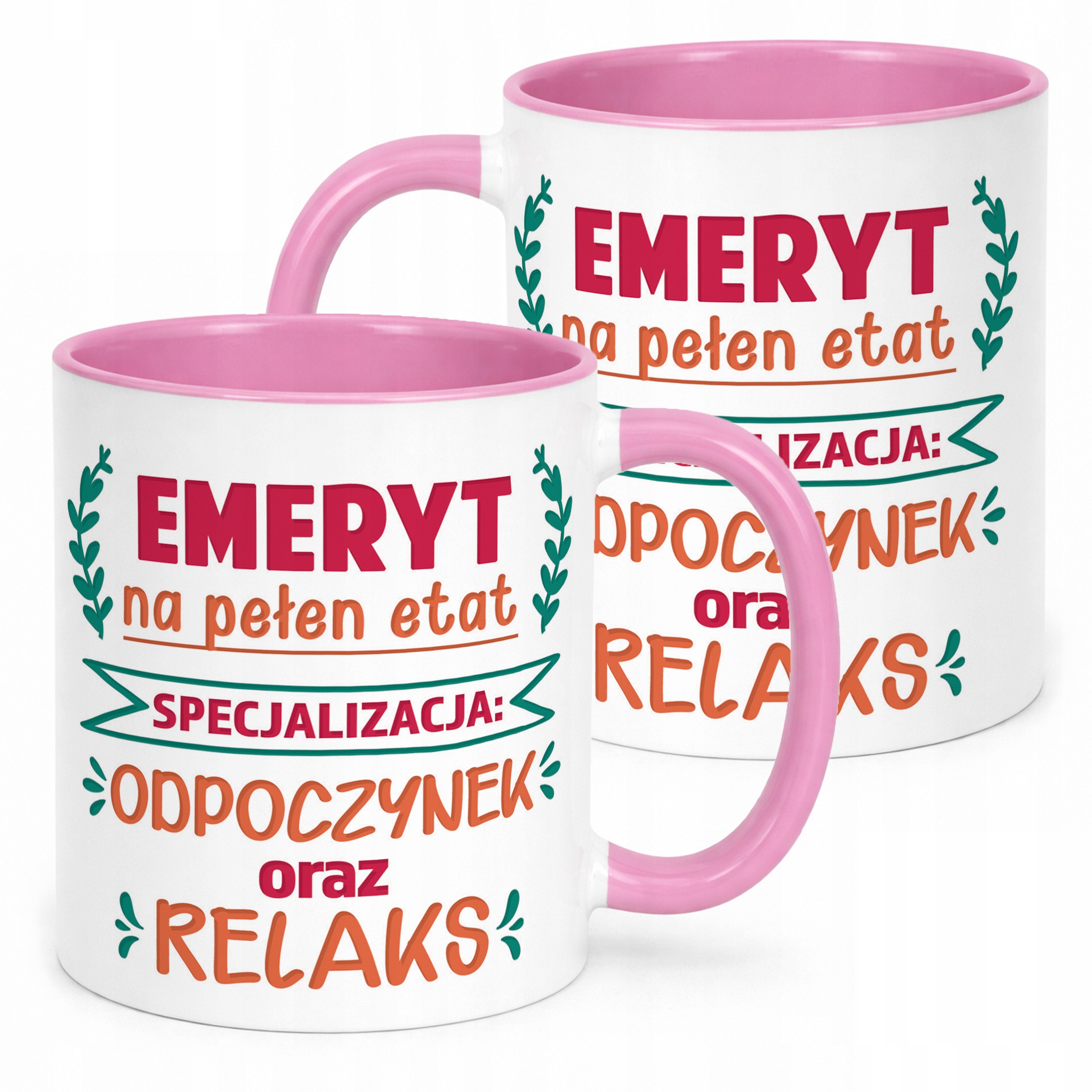 Kubek Różowy z okazji Emerytury Dla Emeryta Prezent Upominek
