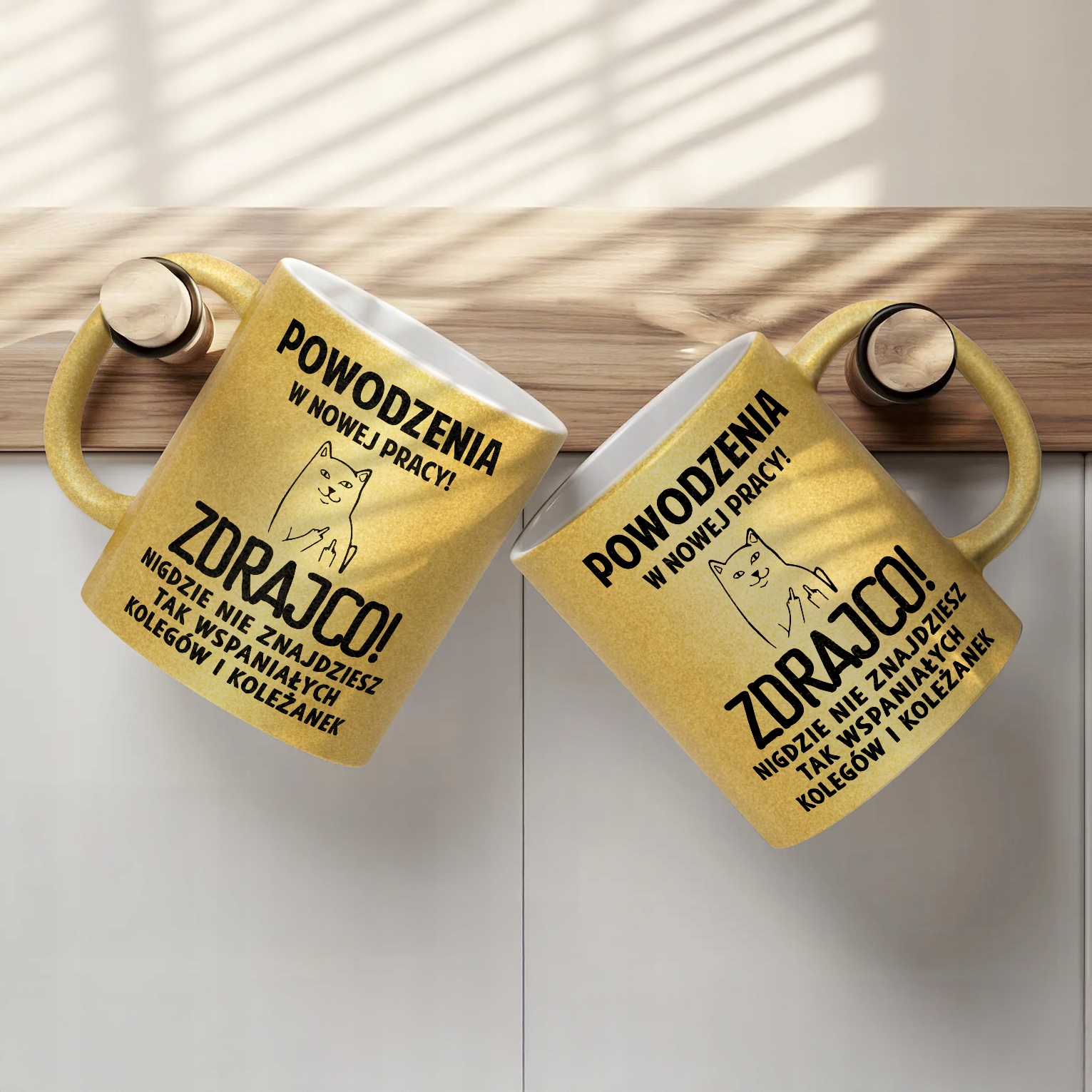 Złoty kubek brokatowy Na Pożegnanie Odejście z Pracy Zabawny Prezent