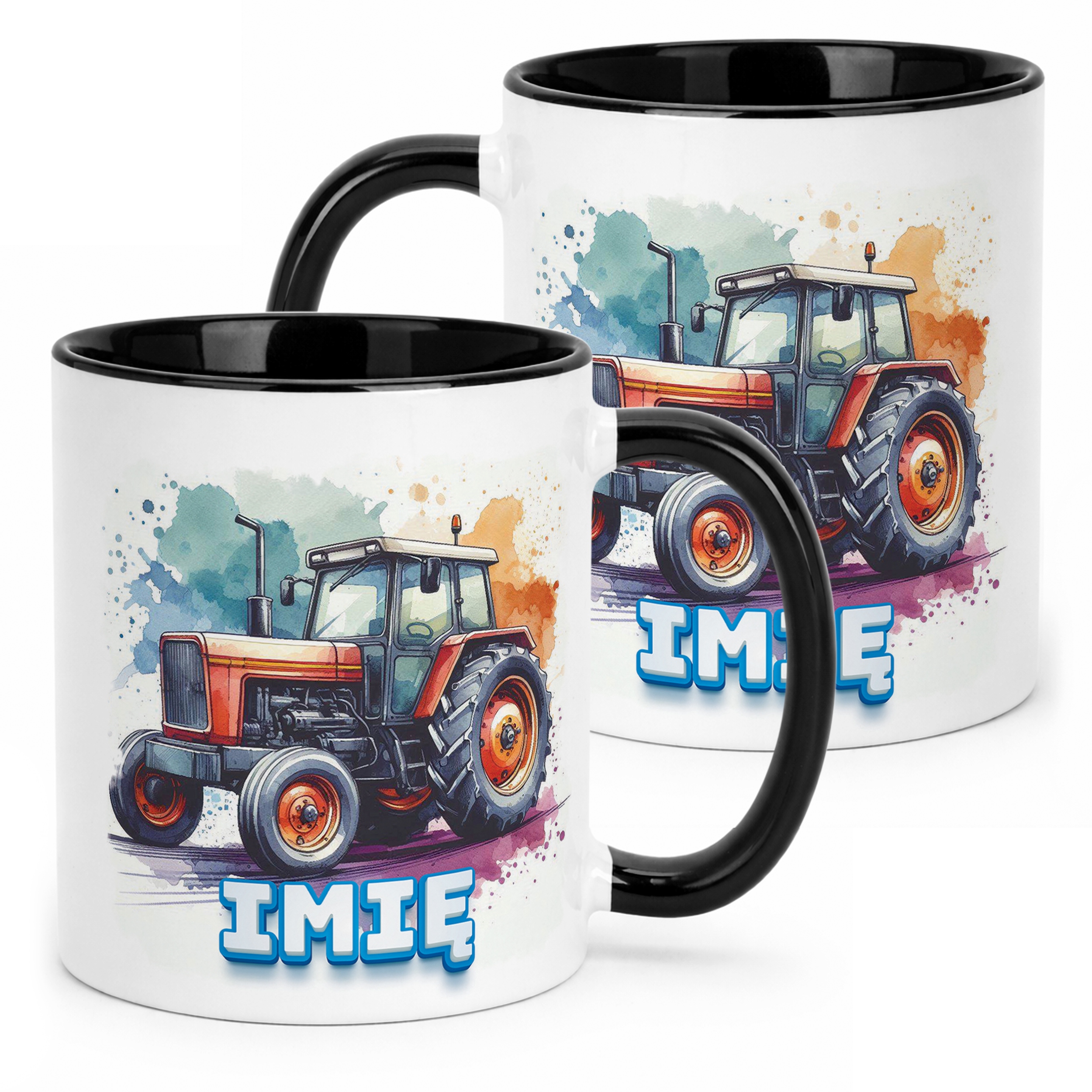 Kubek Czarny Personalizowany Dla Fanów Traktorów Traktor Prezent