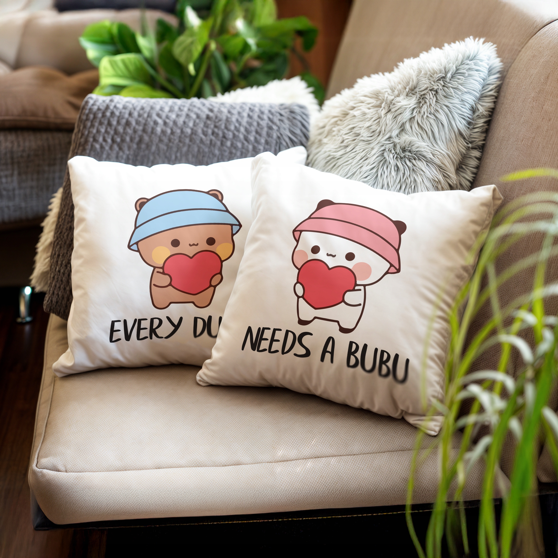 Zestaw Poduszek Walentynkowy Walentynek Bubu i Dudu Dla Pary Prezent