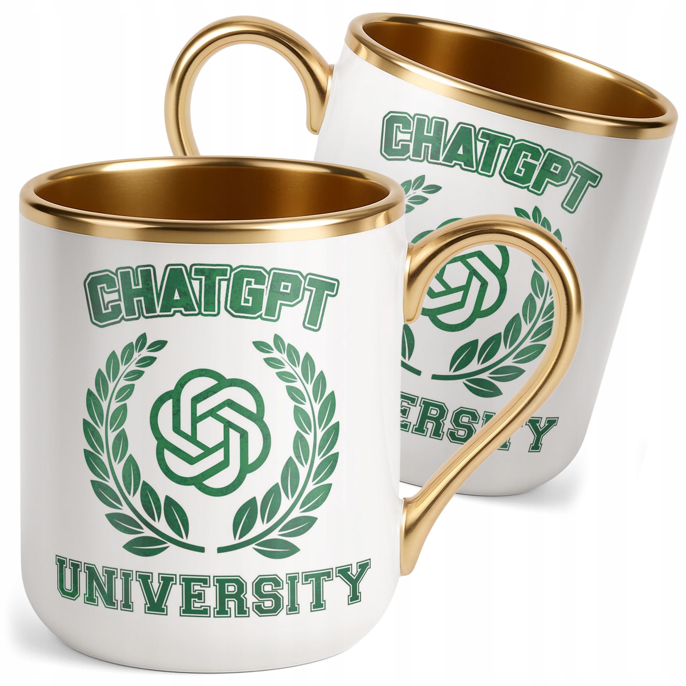 Kubek Premium Złoty ChatGPT University Zabawny Prezent Upominek