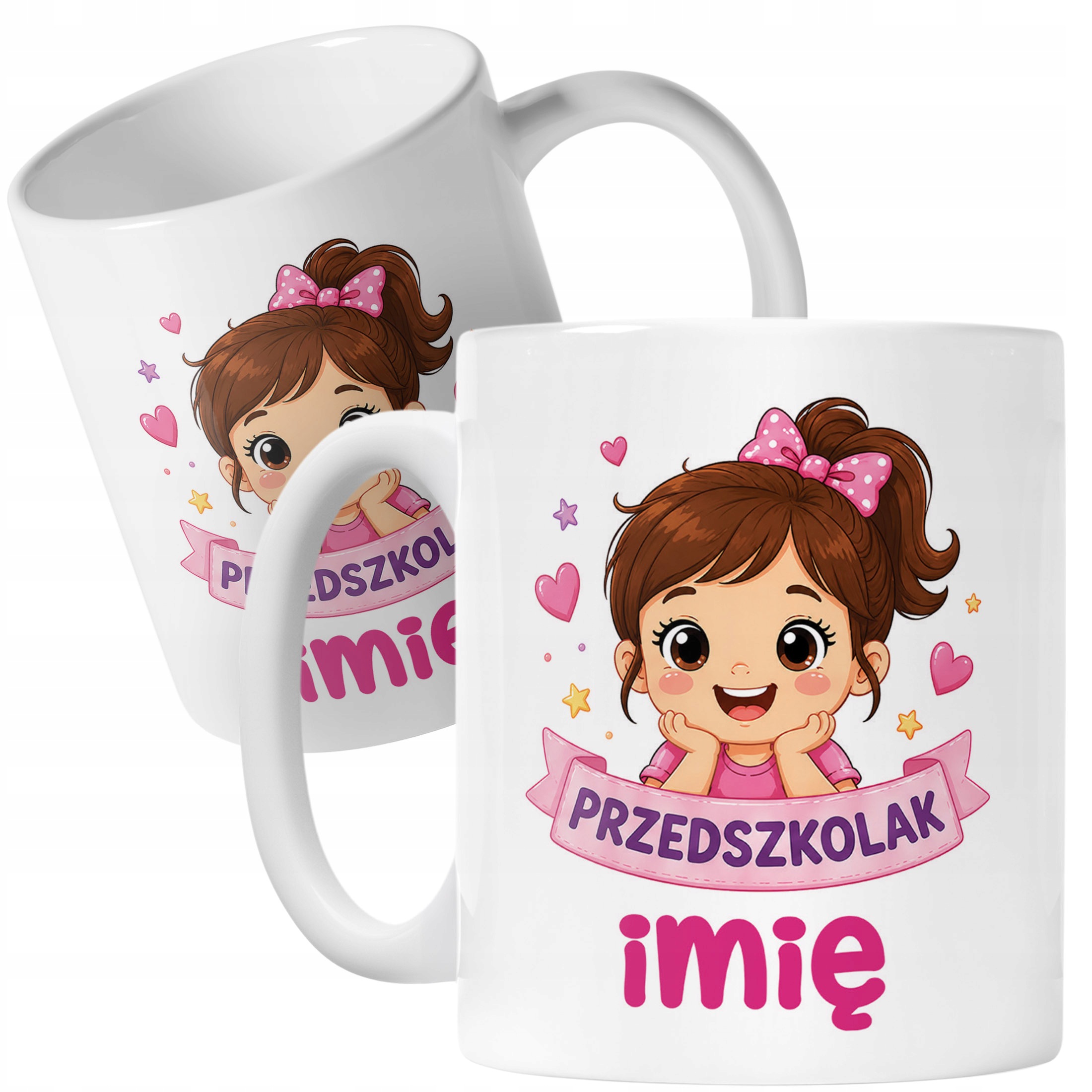 Biały Kubek z nadrukiem personalizowany Przedszkolak Szkoła Dla Dzieci