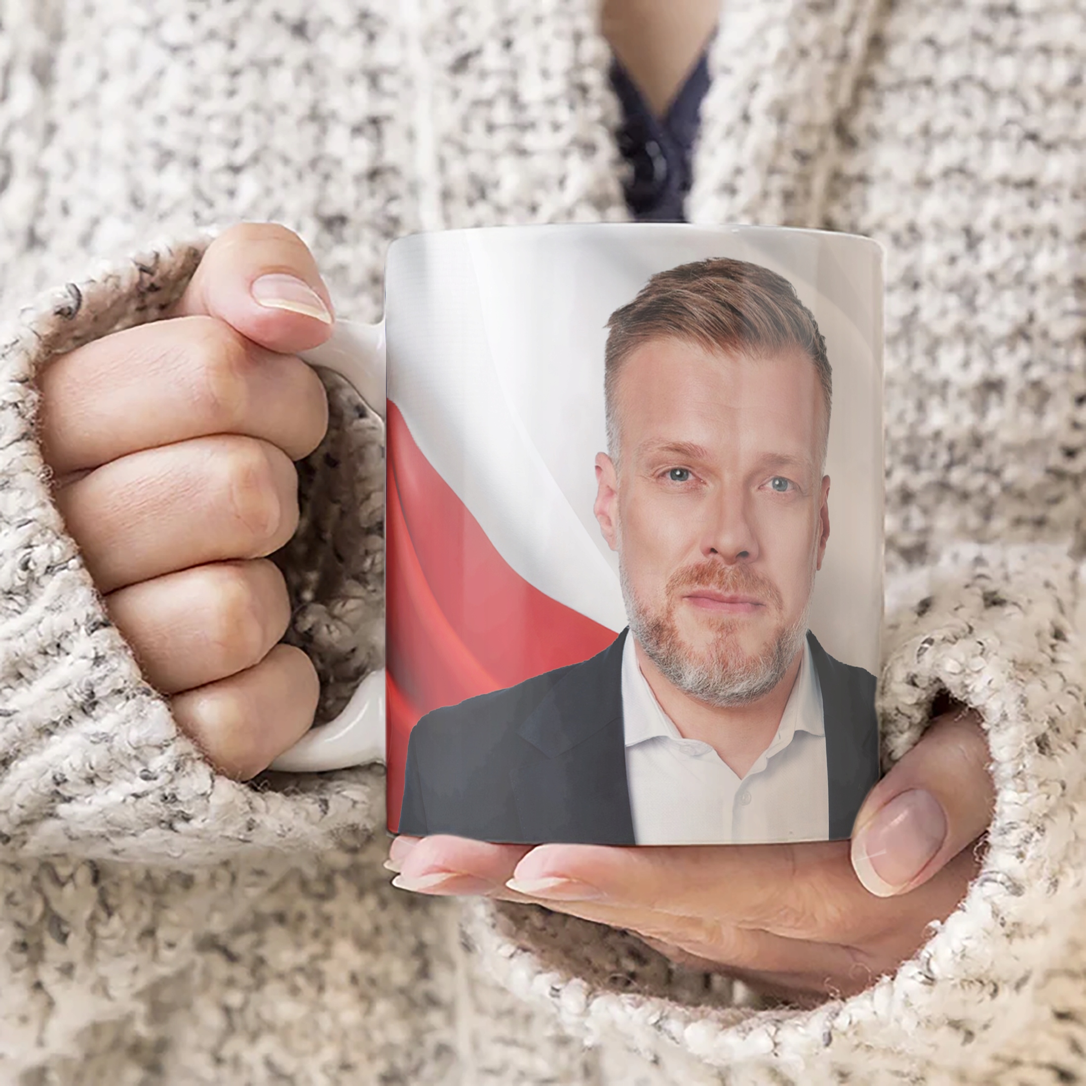 Kubek ceramiczny Adrian Zandberg Ma Mój Głos #Zandberg2025 Razem