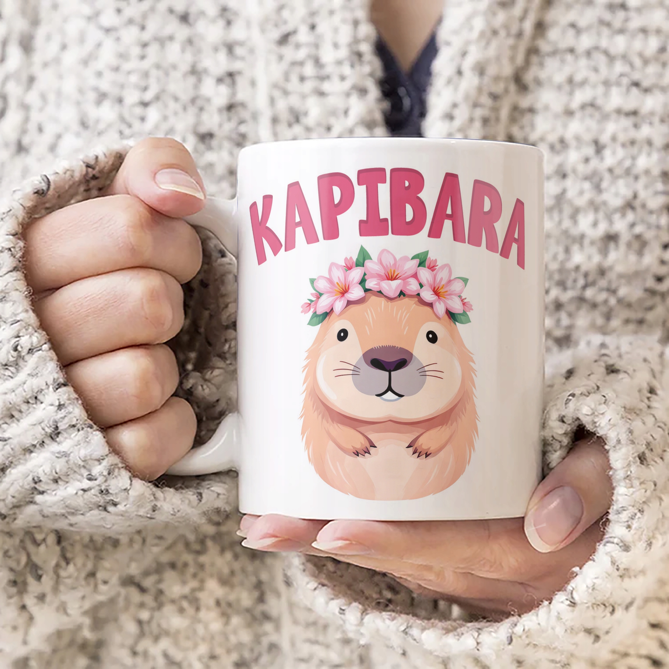 Kubek ceramiczny Kapibara Capybara Zwierzak Słodki Dla Dzieci Prezent