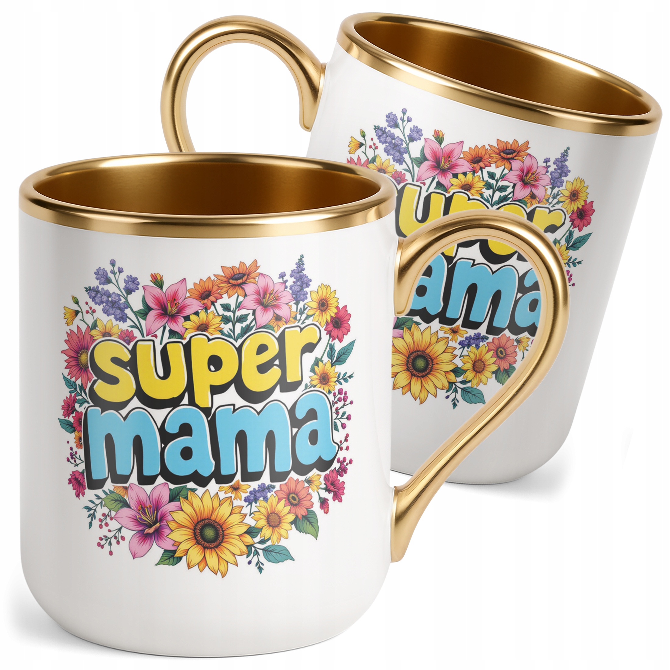 Kubek Premium Złoty Dzień Matki Dla Mamy Prezent Upominek Super Mama