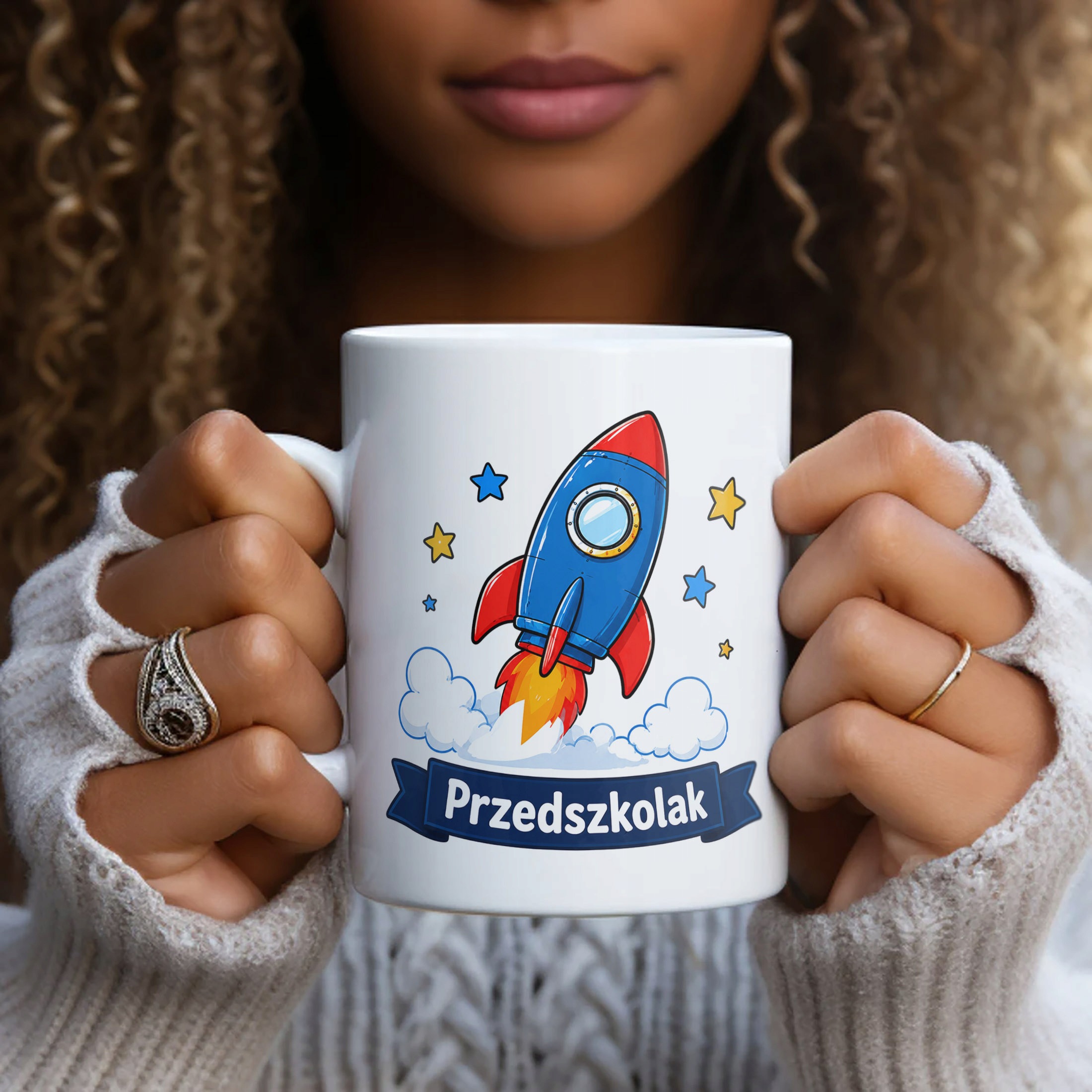 Biały Kubek z nadrukiem Przedszkolak Szkoła Dla Dzieci Prezent