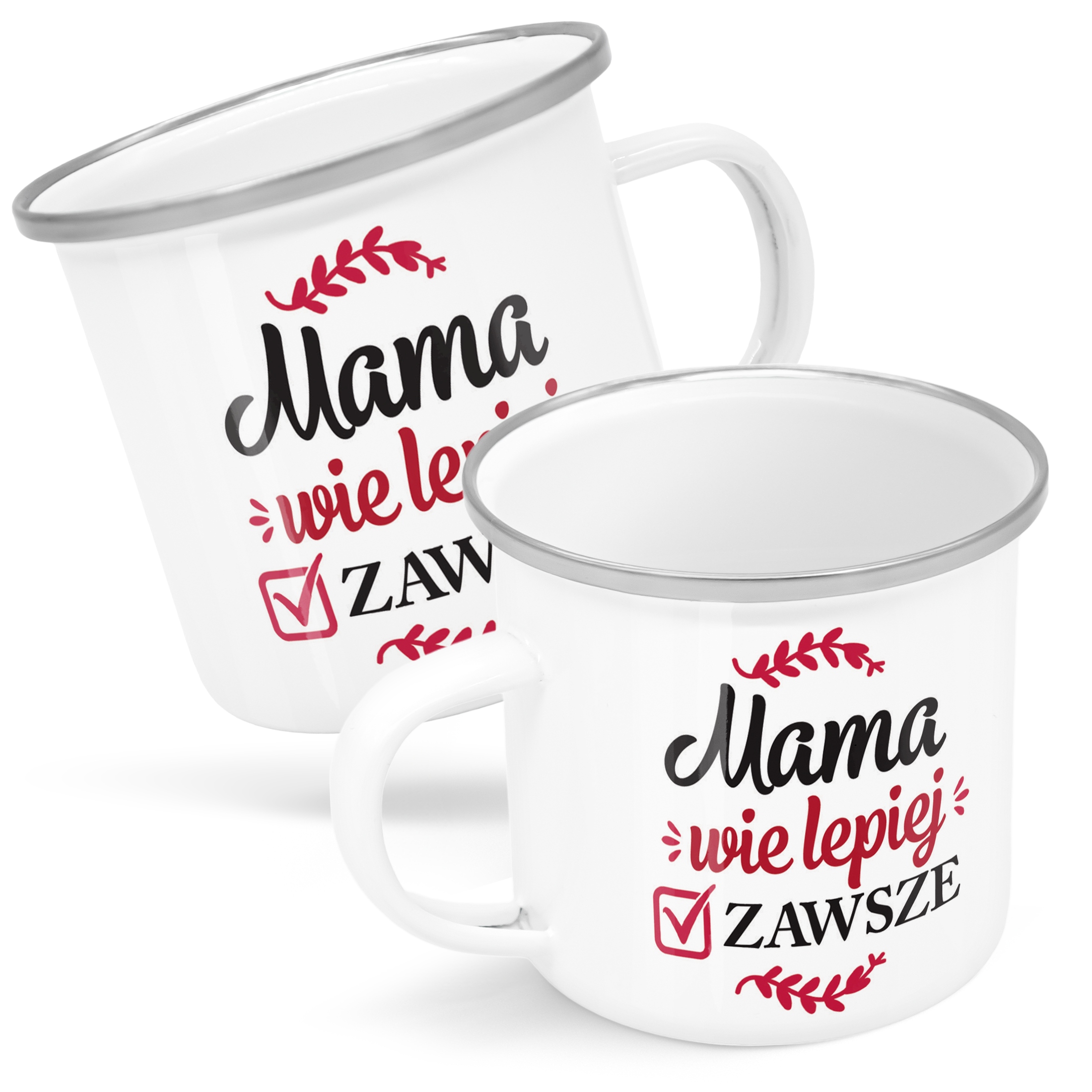 Emaliowany Kubek Garnuszek Dzień Matki Dla Mamy Prezent Mama Wie Lepiej
