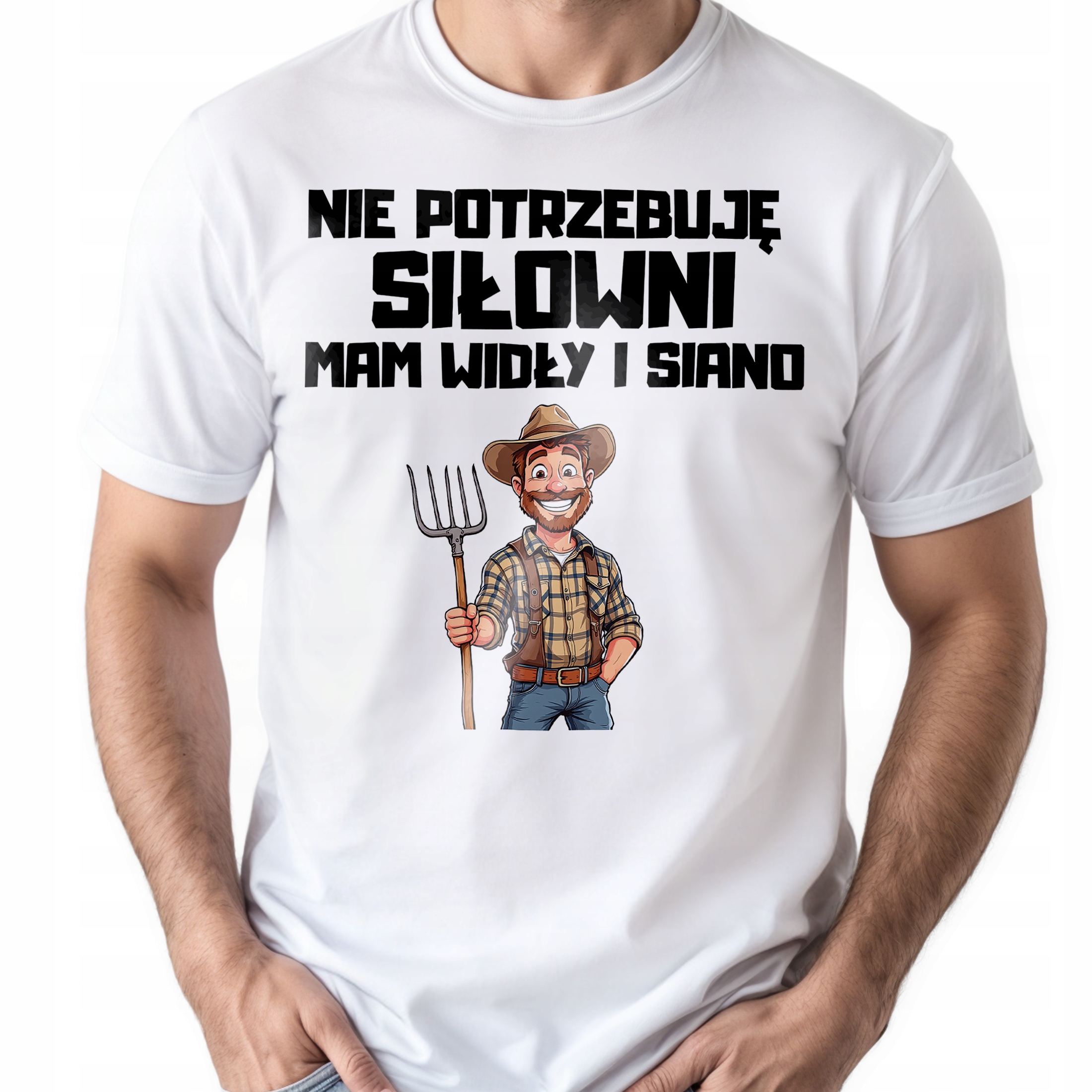 Koszulka biała męska Dla Rolnika Zabawny Prezent Upominek