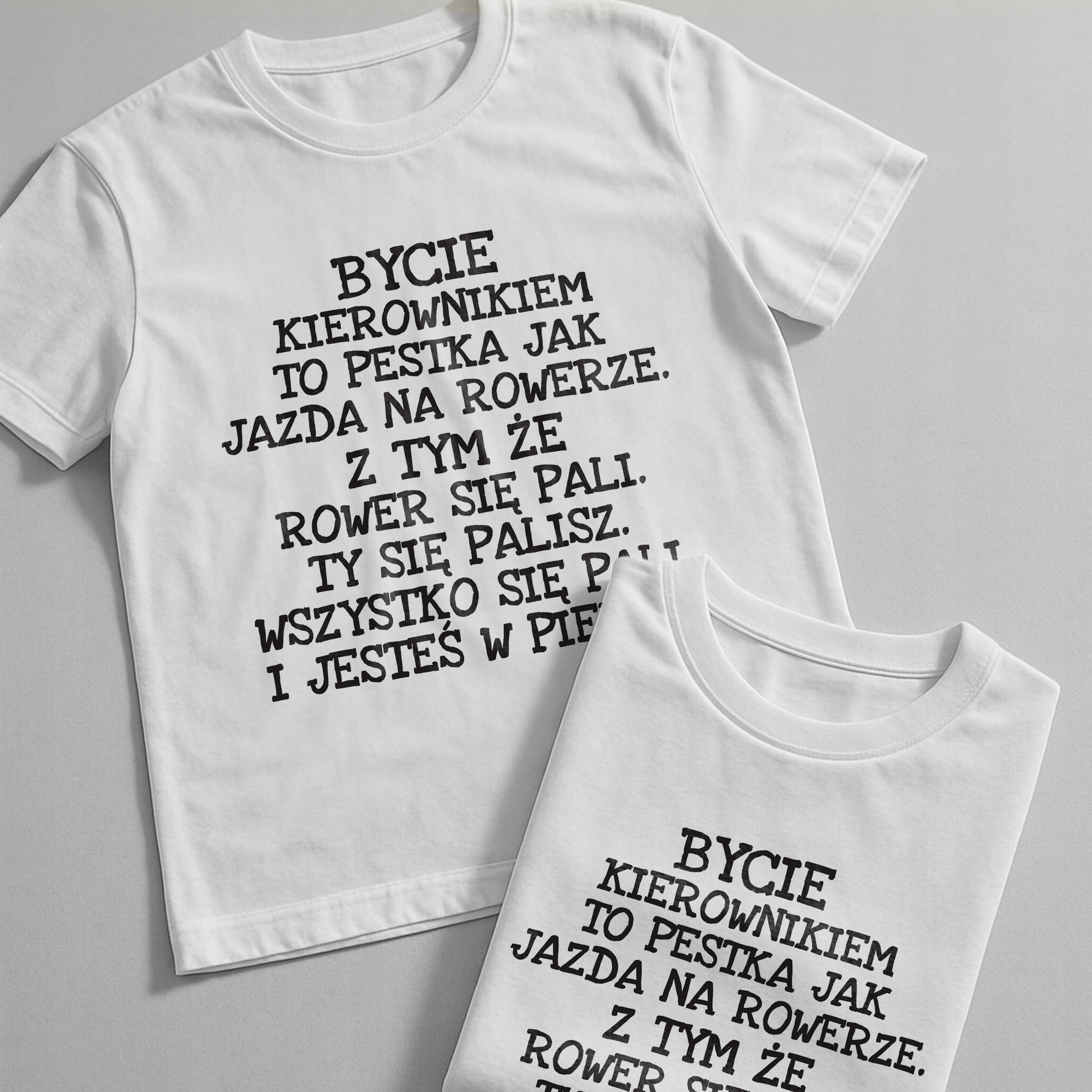 Koszulka biała męska Bycie Kierownikiem To Pestka r. 3XL