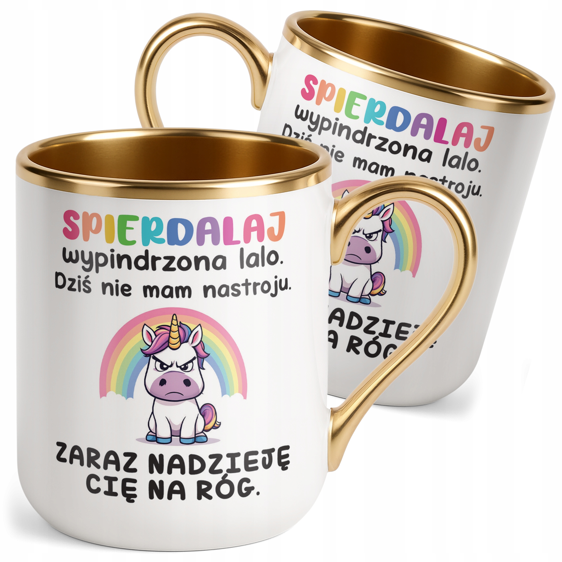Kubek Premium Złoty Spie***laj Wypindrzona Lalo Śmieszny Zabawny Prezent
