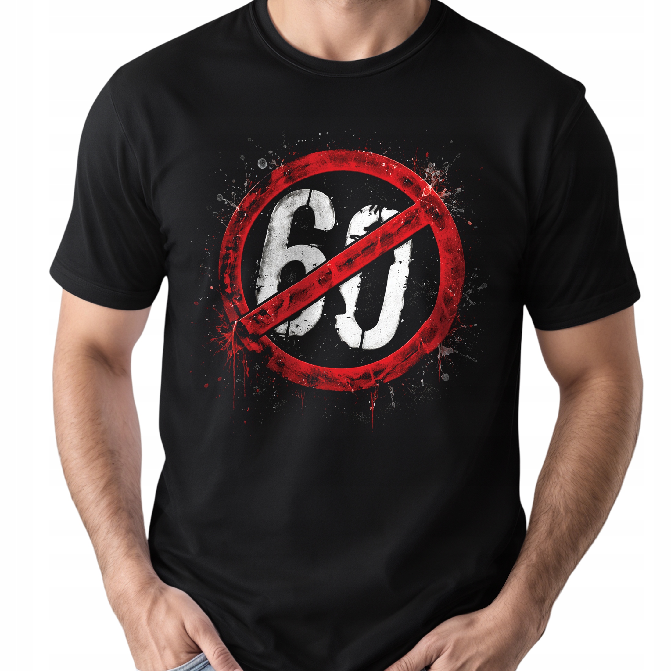 Koszulka czarna męska Z Frajerami nie gadam Przekreślona Anty 60 r. 3XL