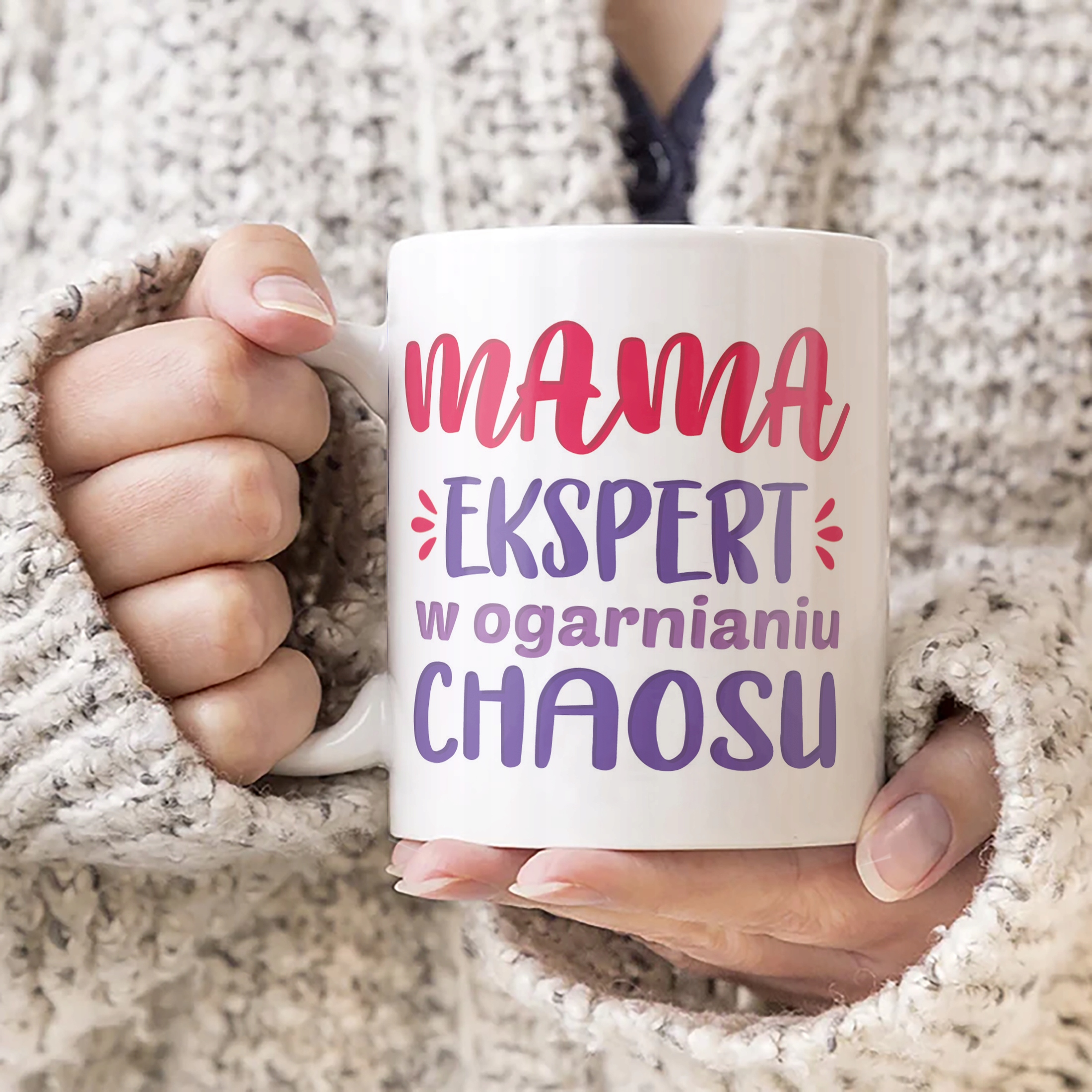 Kubek ceramiczny Dzień Matki Dla Mamy Prezent Ekspert W Ogarnianiu Chaosu