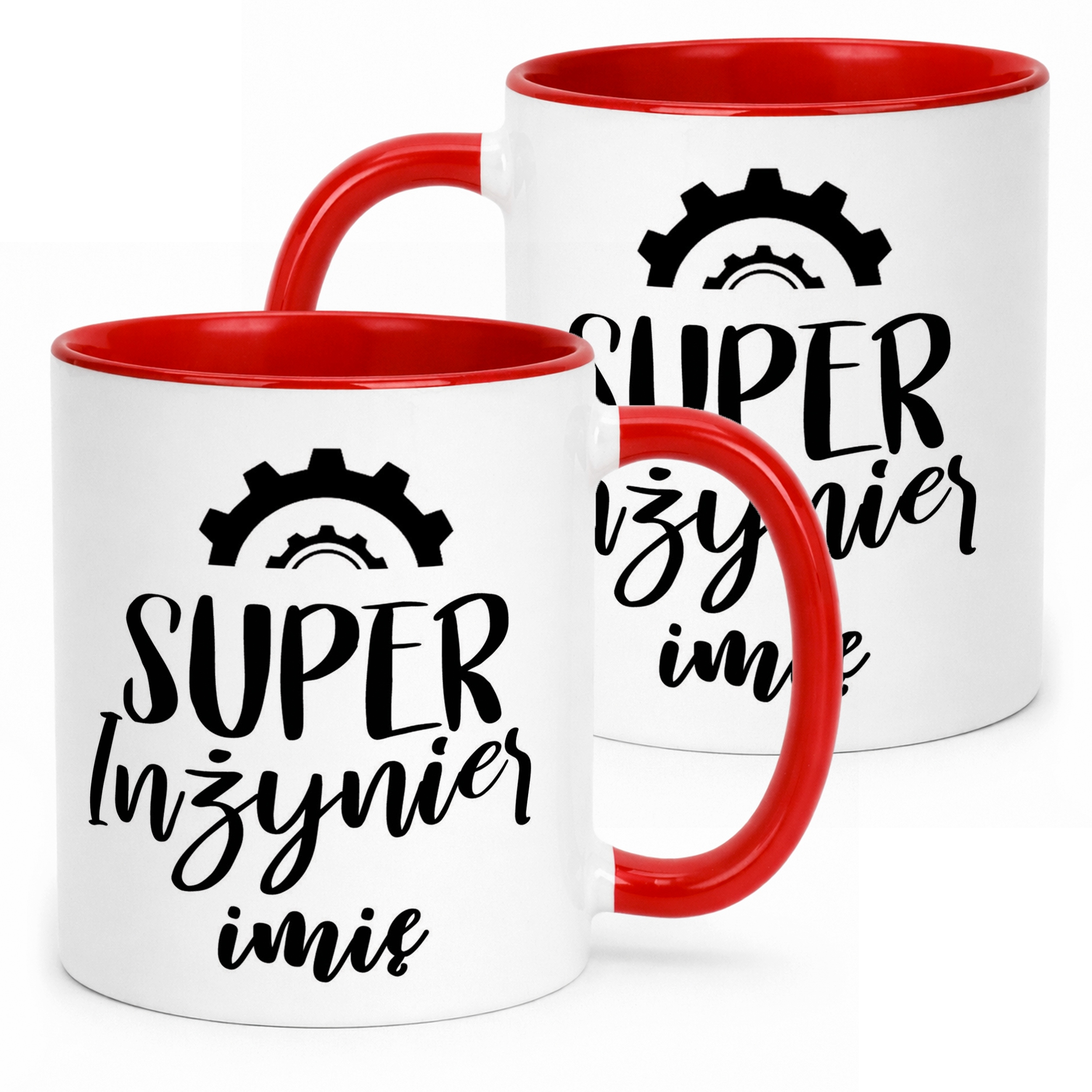 Kubek Czerwony Personalizowany Super Inżynier Prezent Upominek