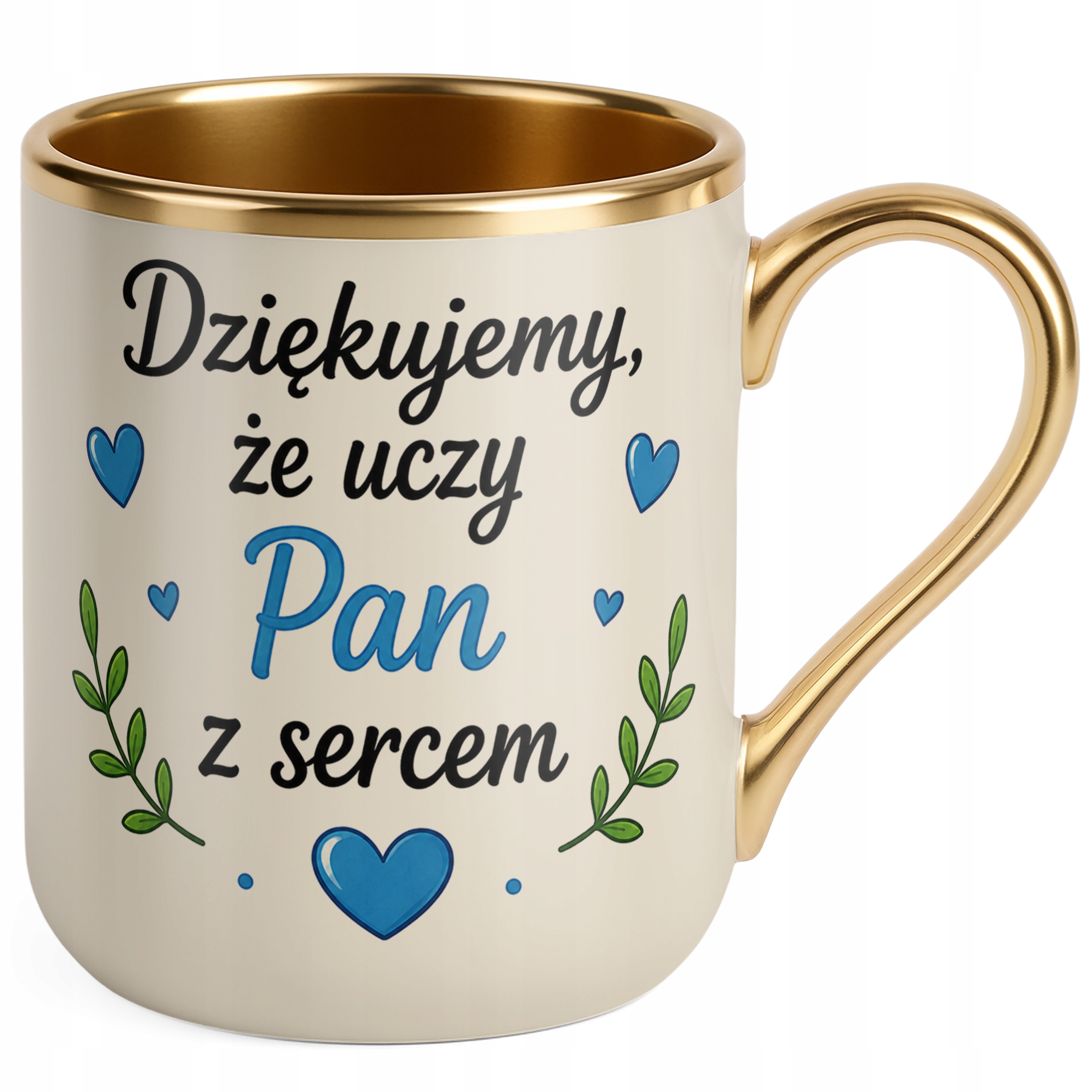 Kubek Premium Złoty Ecru Dzień Nauczyciela Dla Nauczyciela Prezent Upominek