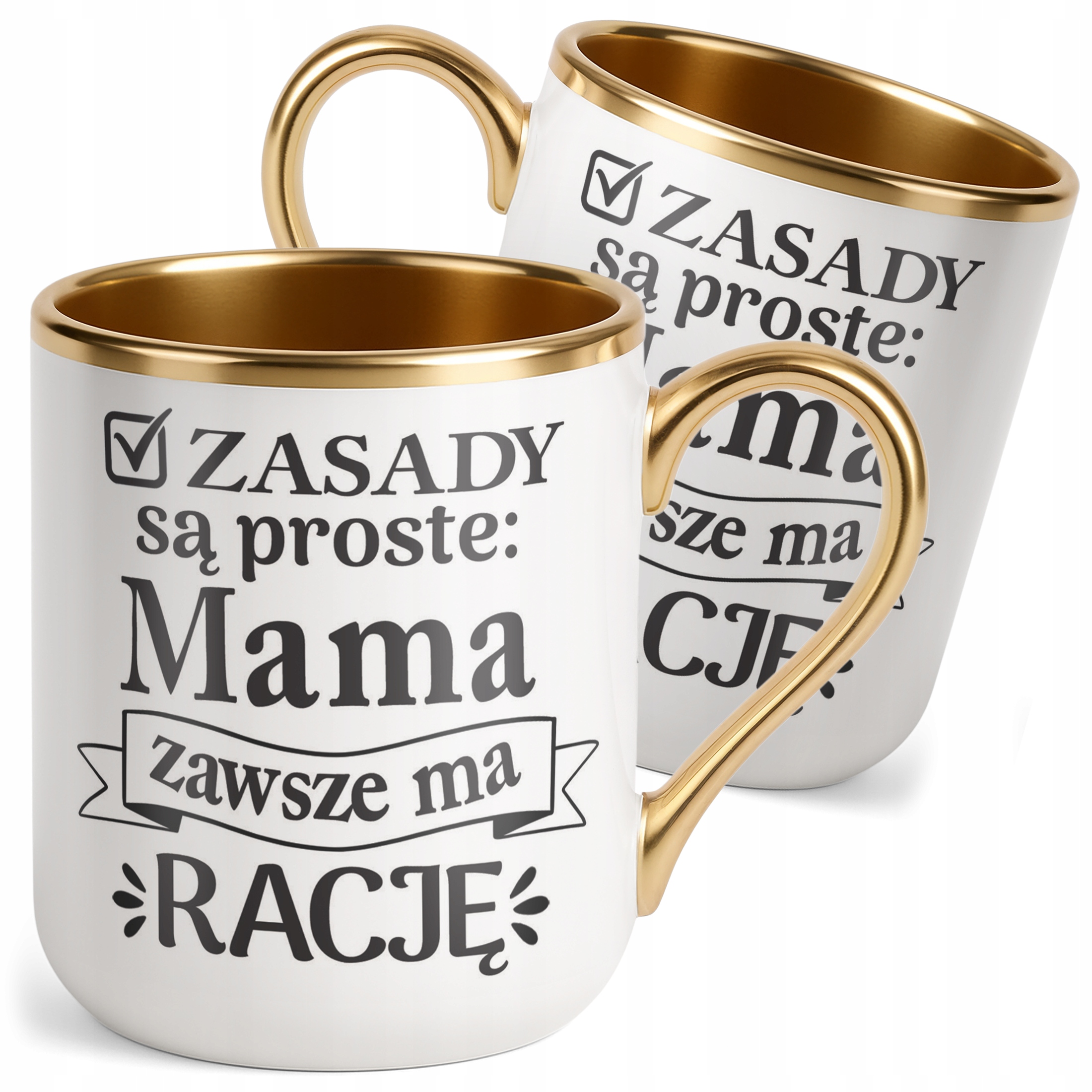 Kubek Premium Złoty Dzień Matki Dla Mamy Prezent Zasady Są Proste