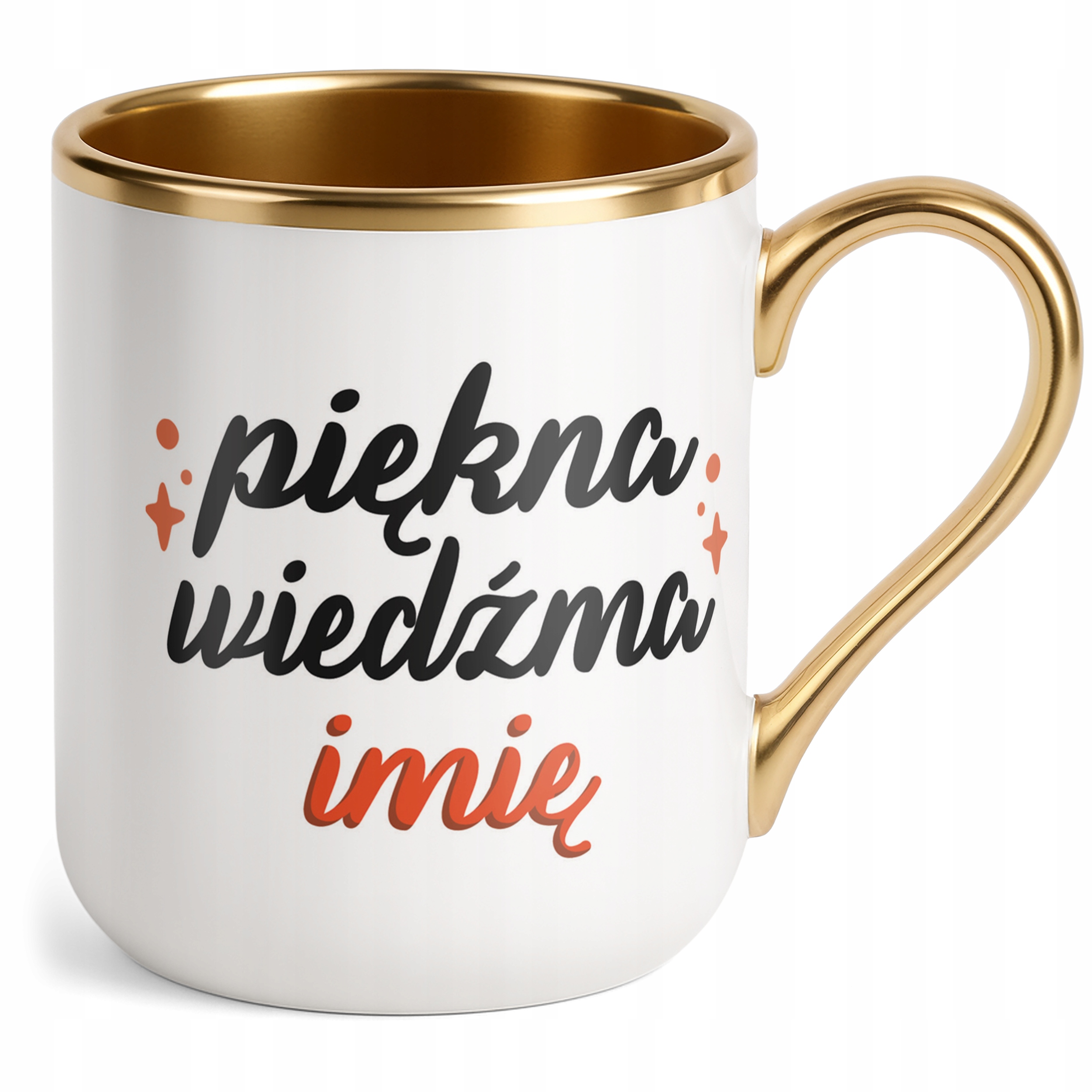 Kubek Premium Złoty Personalizowany Jesienny Piękna Wiedźma
