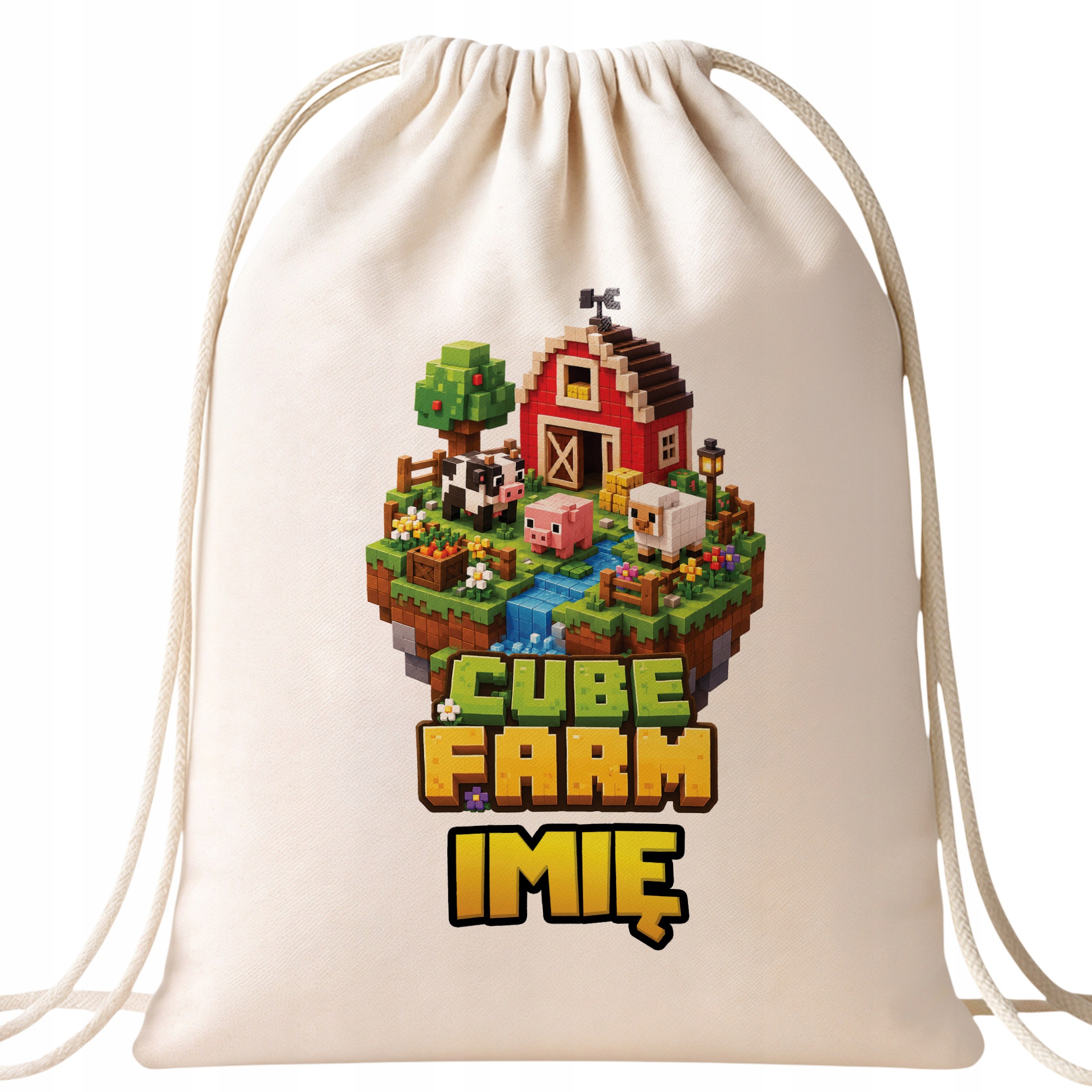 Zestaw Personalizowany Plecak Worek Kubek gra Cube Farm Prezent